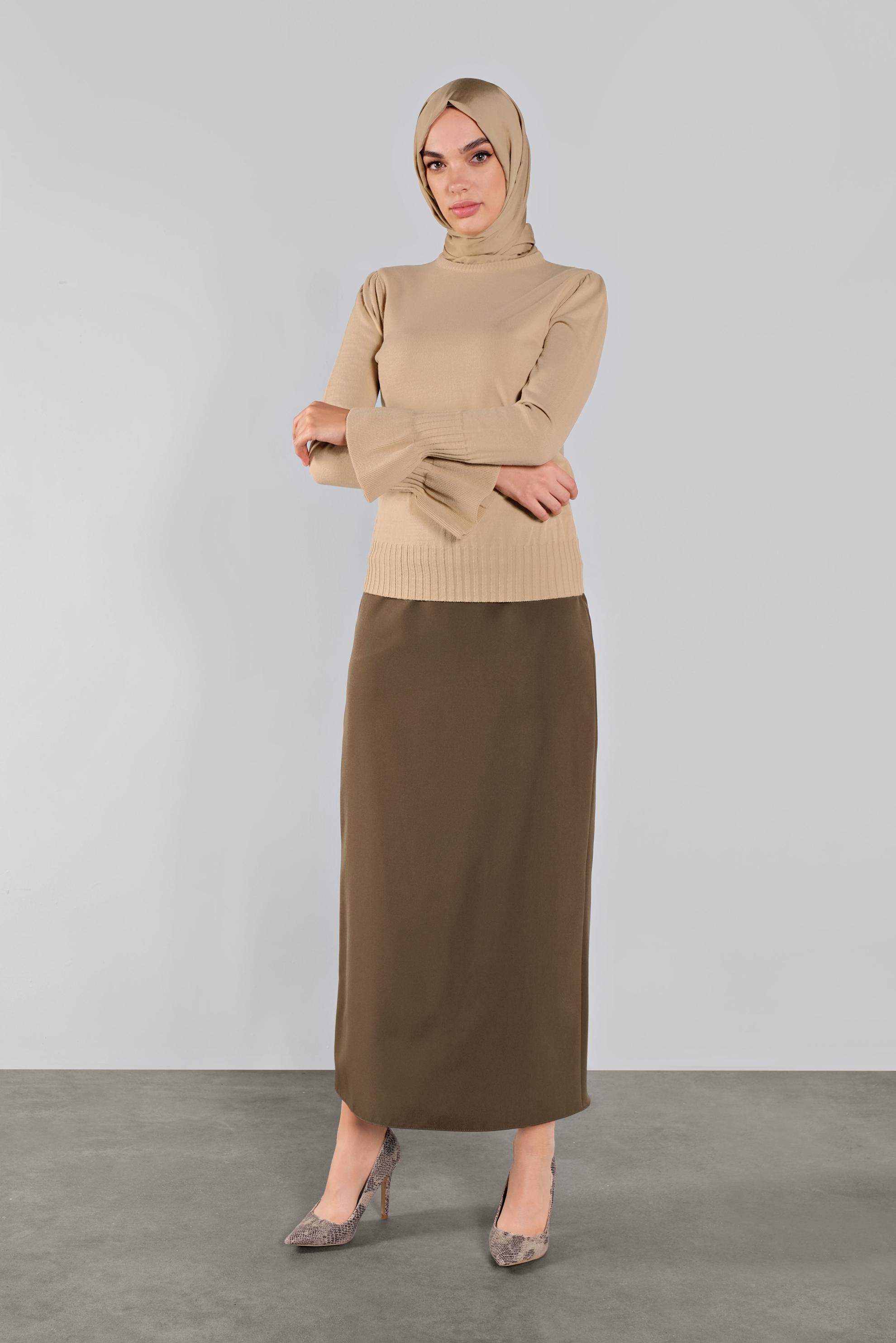 Hijab clothing BEIGE KNIT SWEATER 41088