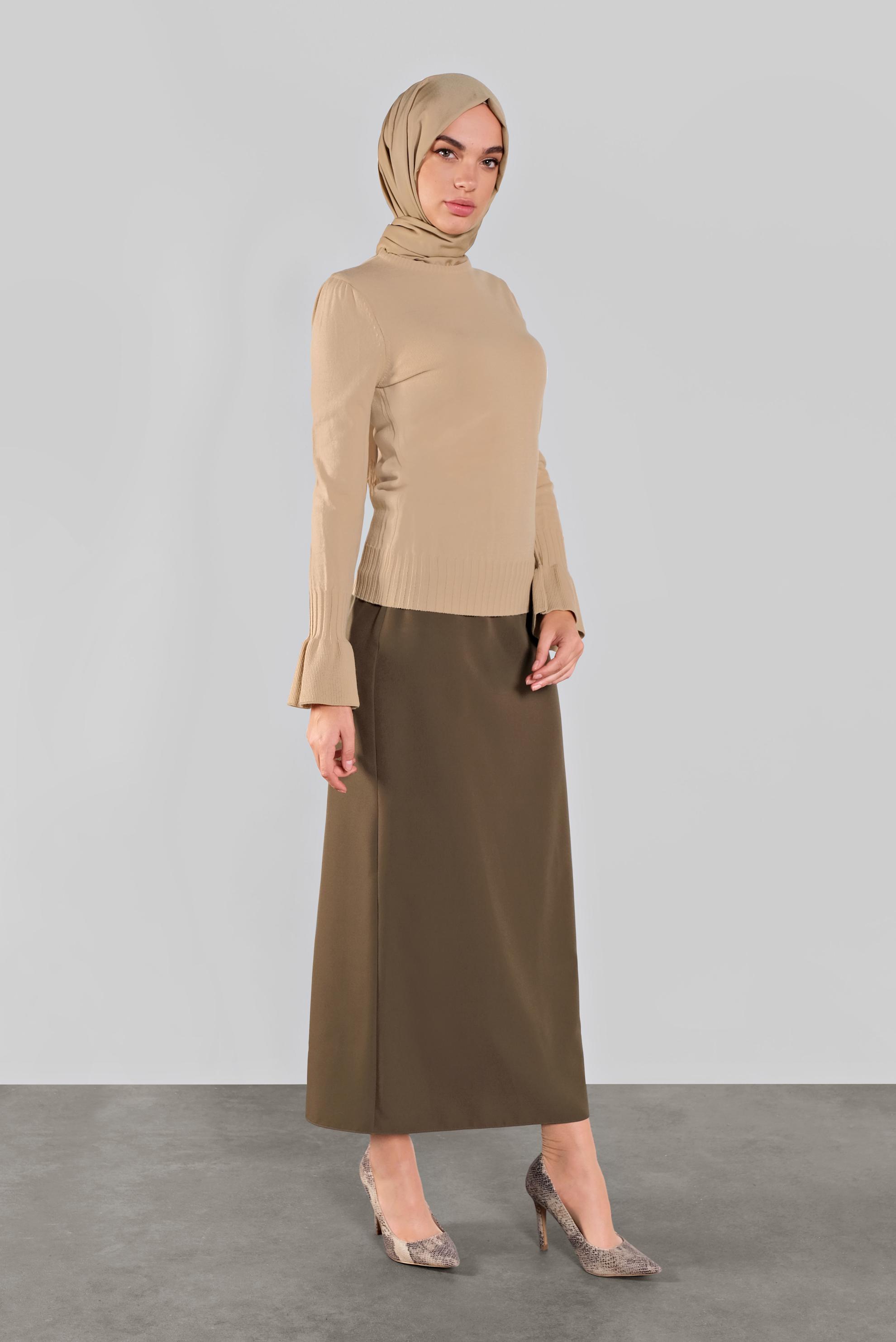 Hijab clothing BEIGE KNIT SWEATER 41088