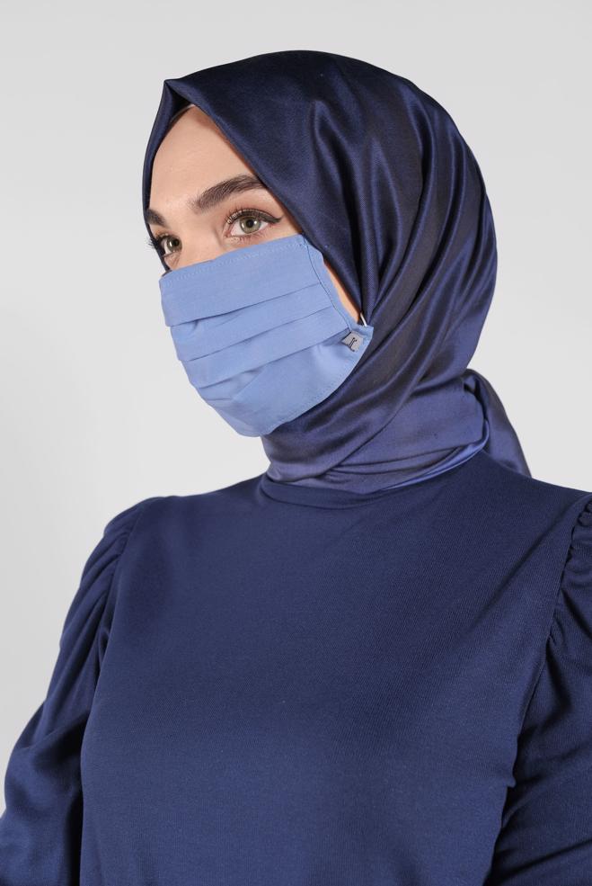 Hijab clothing BLUE ALVINA WASHABLE COTTON MASK 8000  - ALVİNA