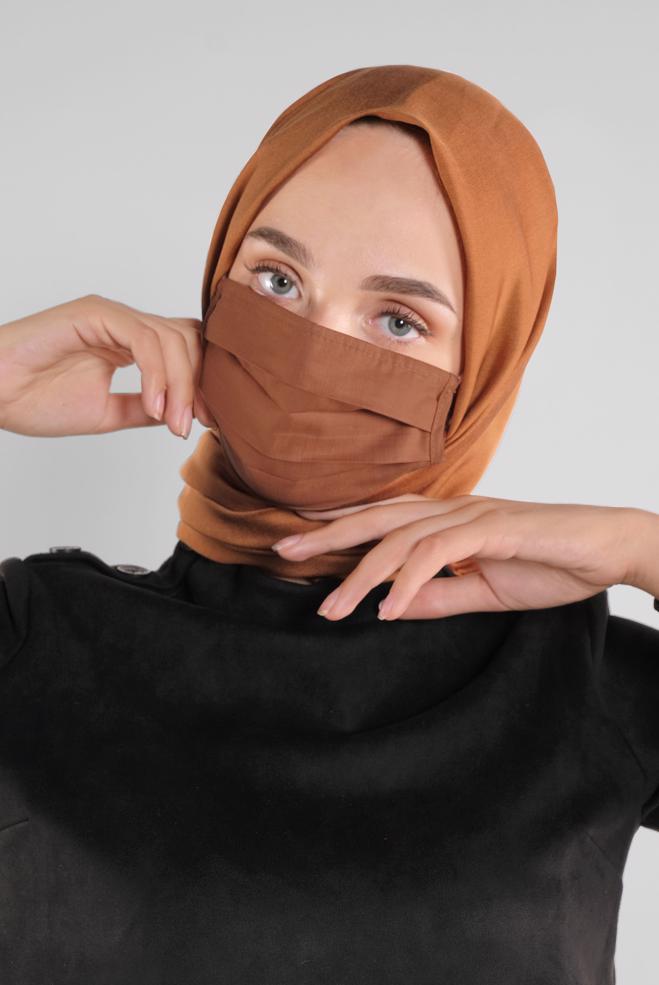 Hijab clothing ORANGE ALVINA WASHABLE COTTON MASK 8000  - ALVİNA