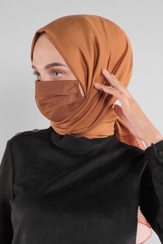 Hijab clothing ORANGE ALVINA WASHABLE COTTON MASK 8000  - ALVİNA