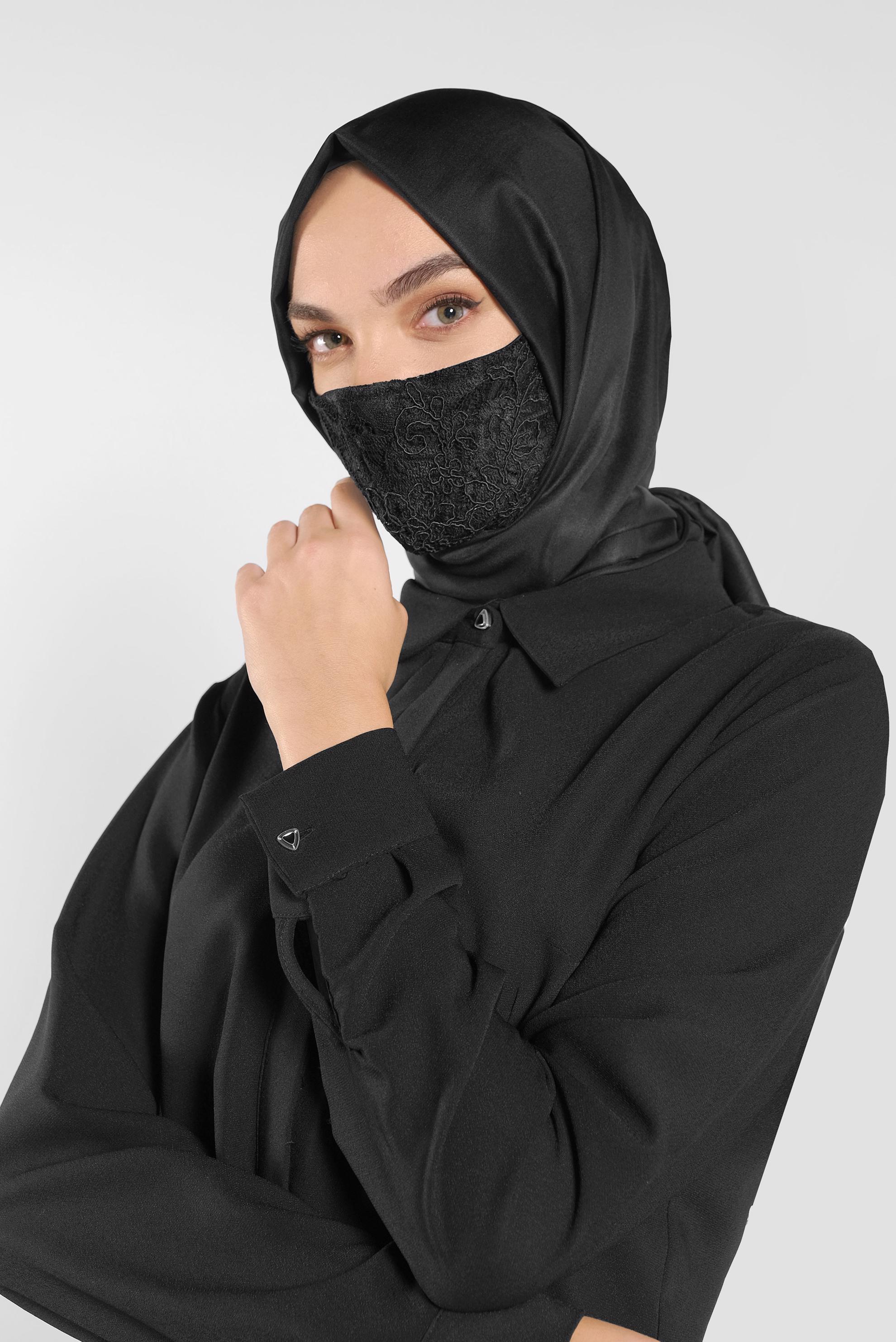 Hijab clothing BLACK ALVINA LACY MASK 8001