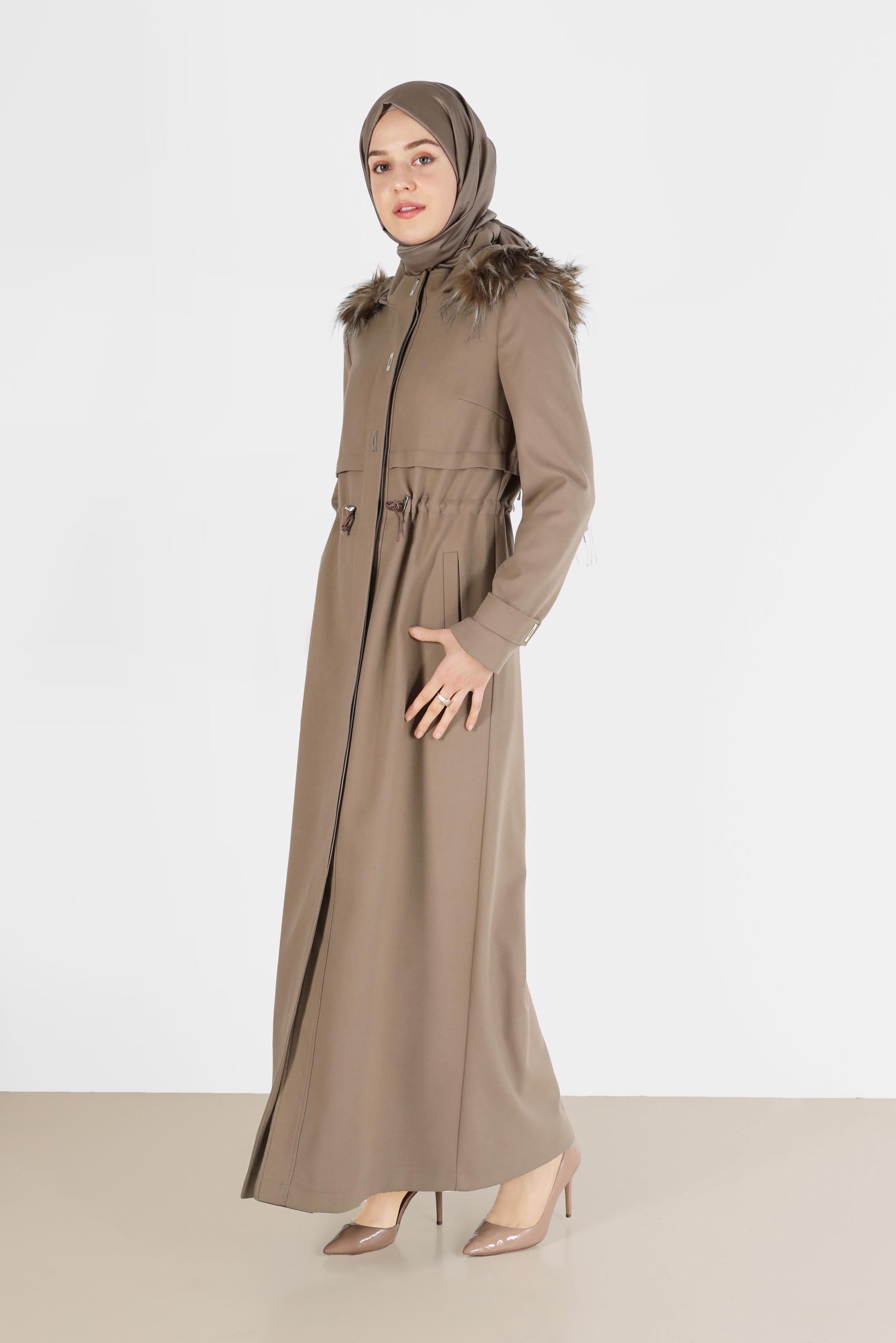 Tesettür giyim BEJ 90027 PATRİCK MANTO 38/46 TEK42