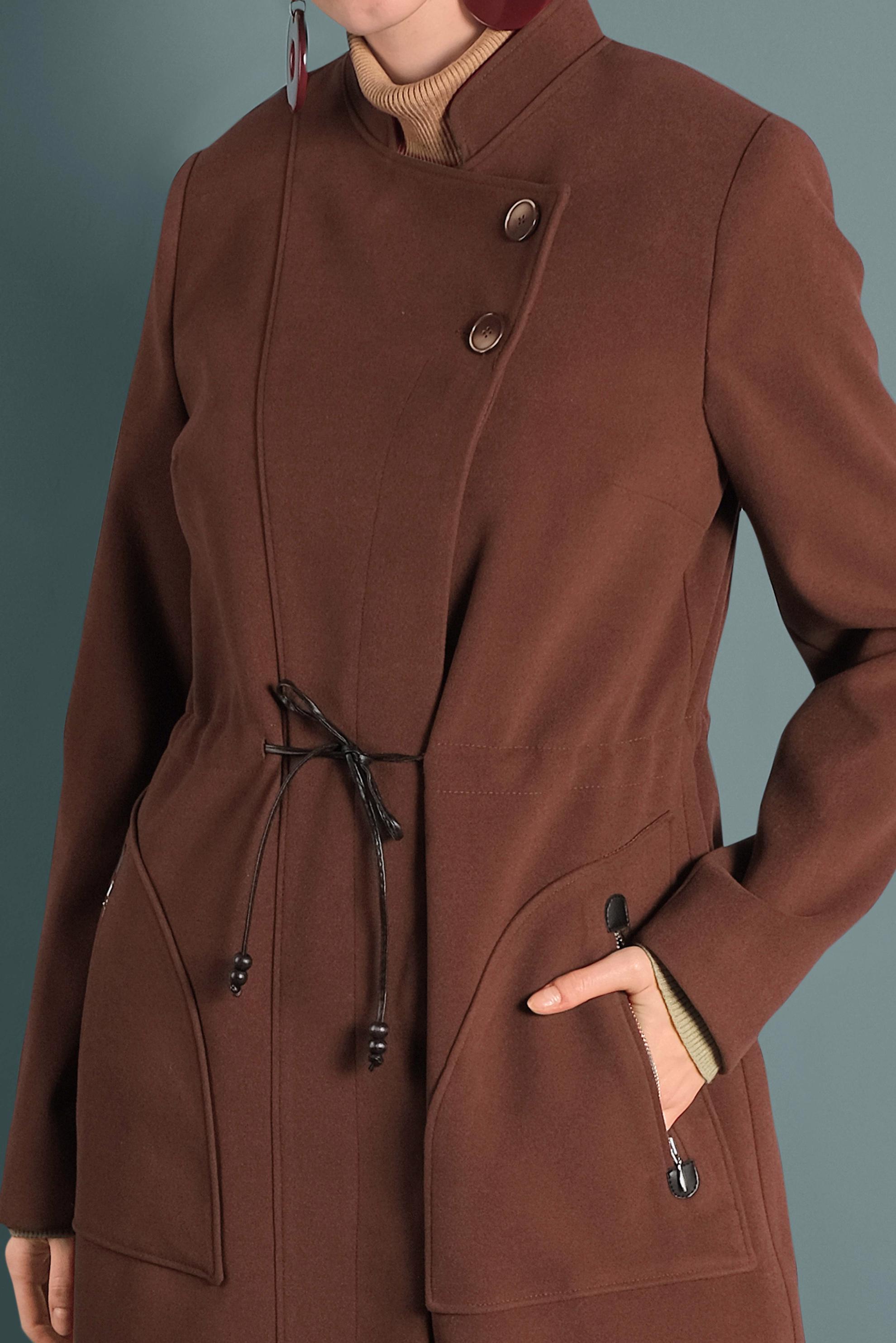 Vêtements hijab ORANGE MANTEAU À COL MAO À BOUTONNÉ 90039