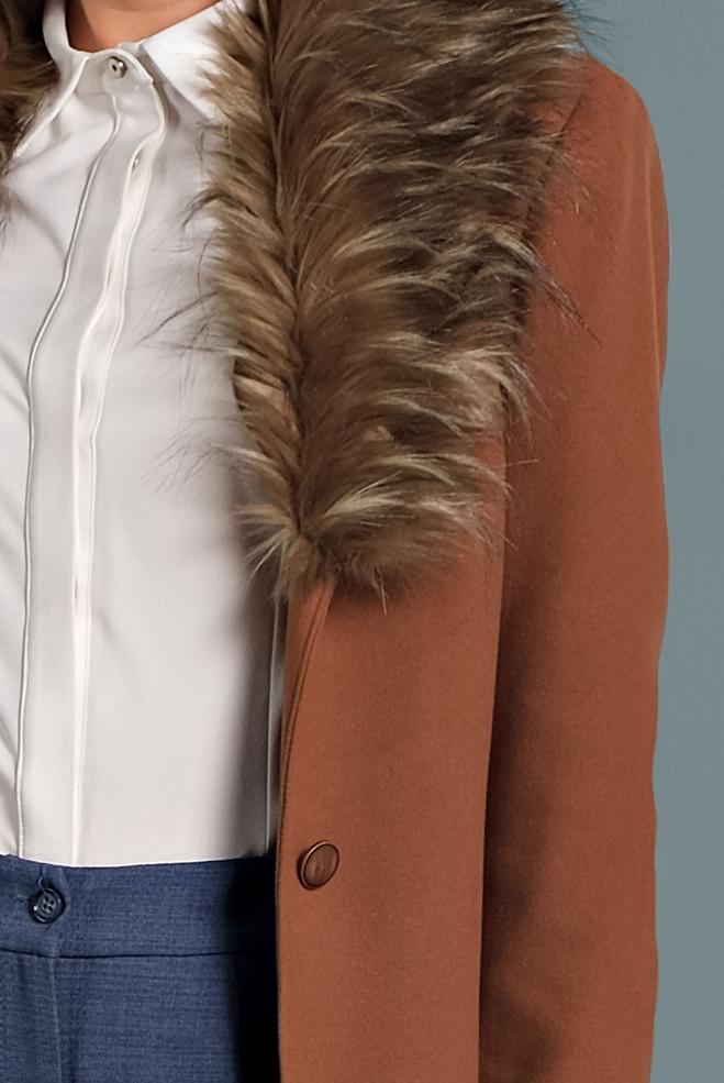 Hijab clothing TABA BUTTONED BELTED COAT 90061 - ALVİNA