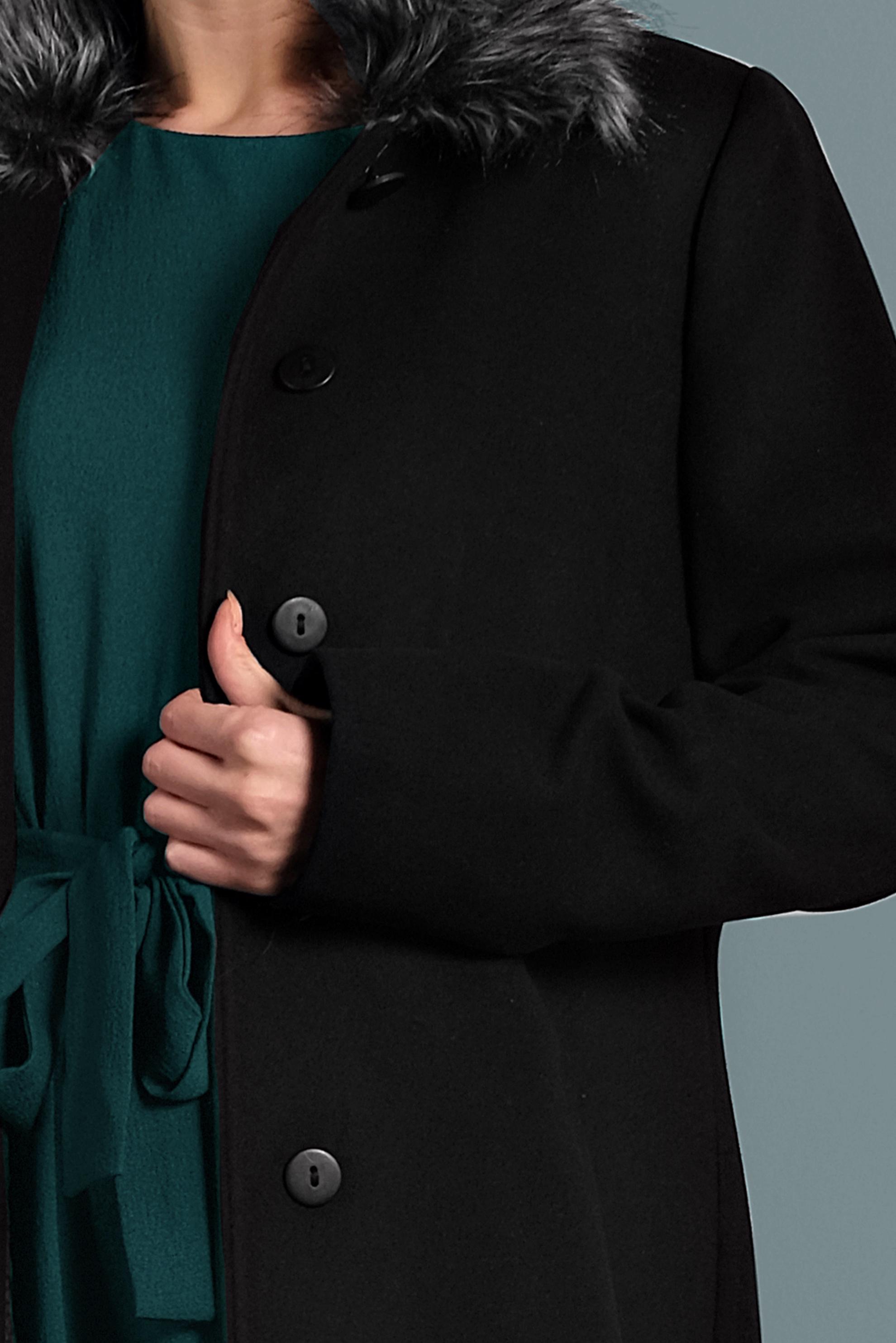 Tesettür giyim SİYAH DÜĞMELİ MANTO 90062 