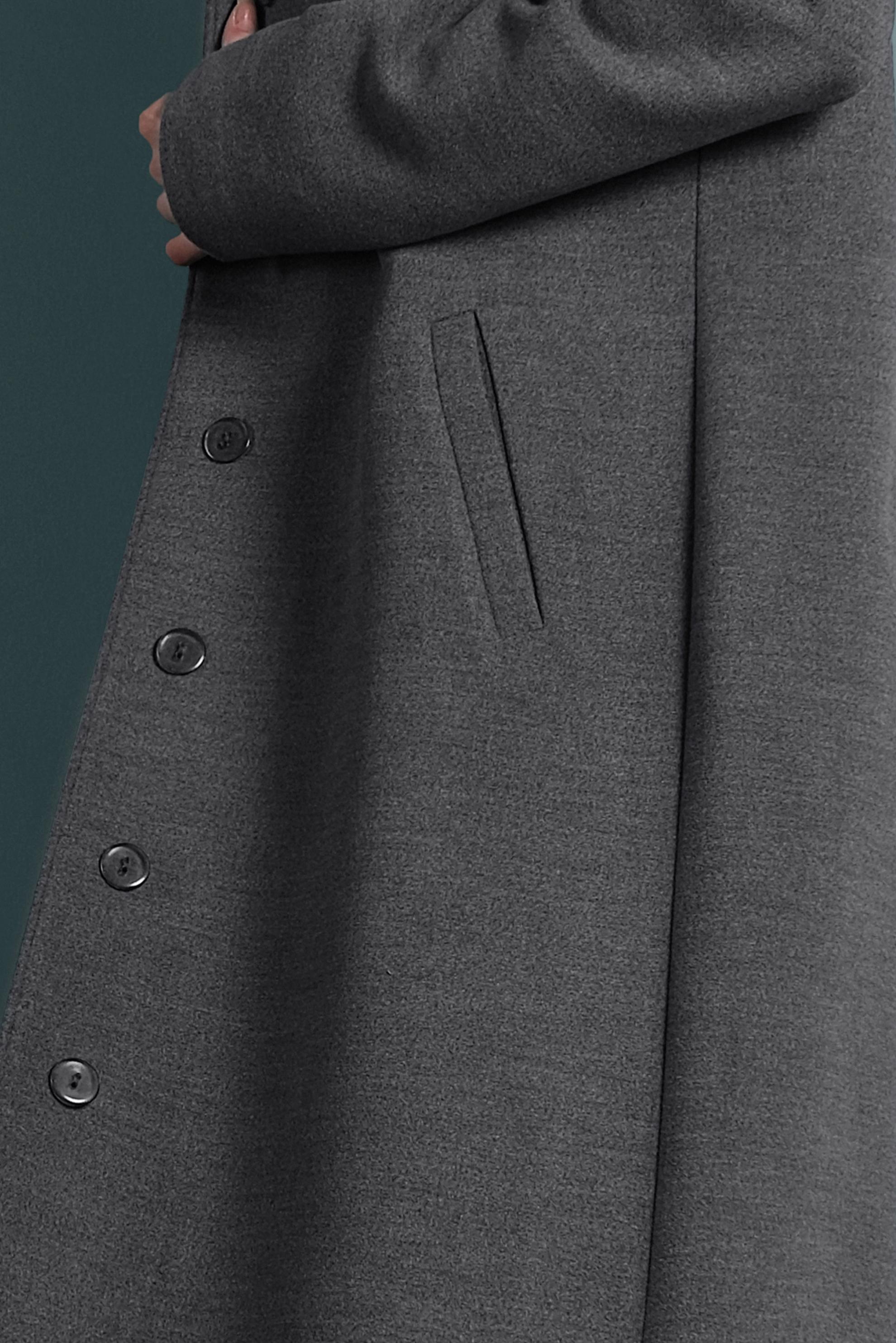 Tesettür giyim GRİ DÜĞMELİ MANTO 90062 