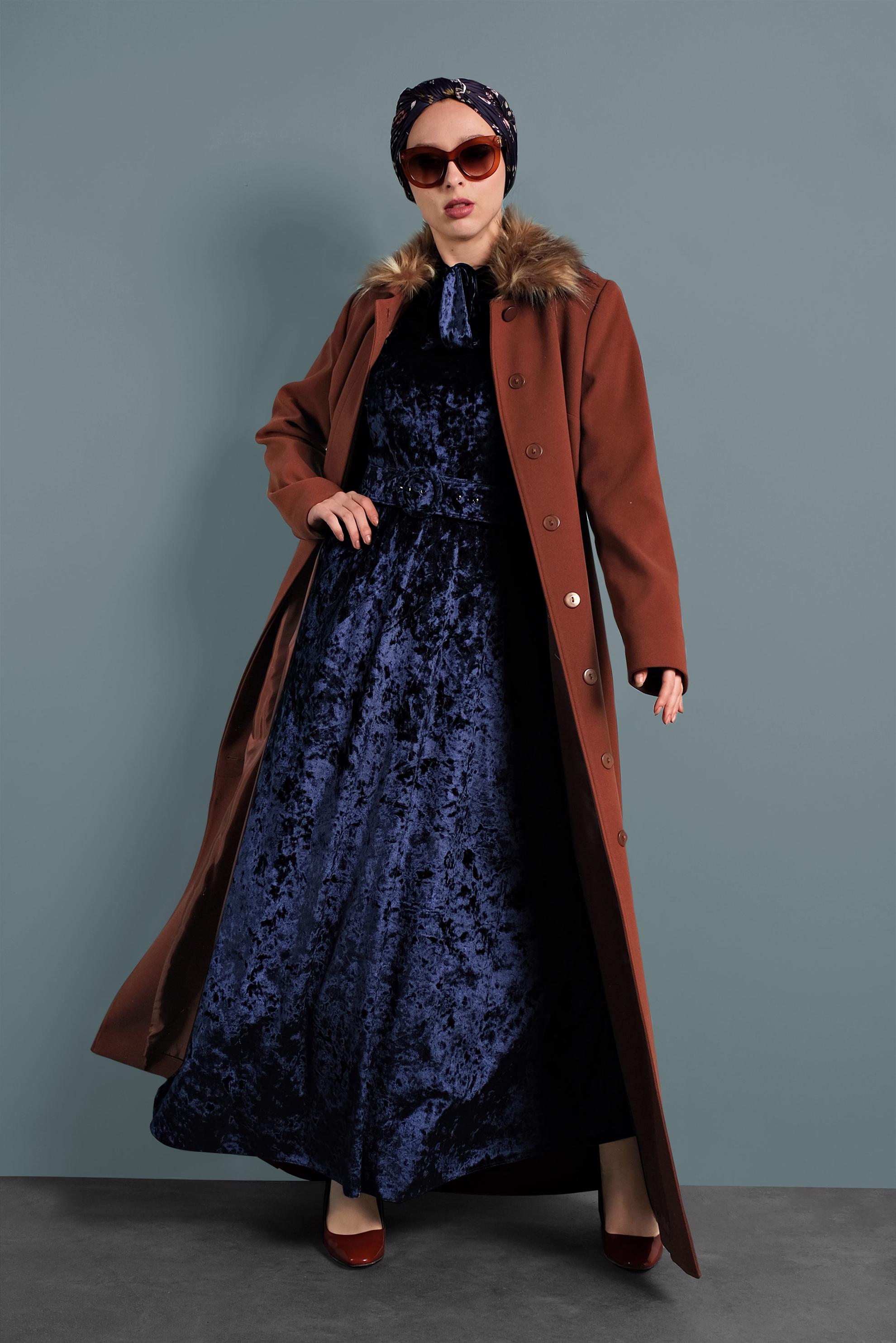 Vêtements hijab ORANGE MANTEAU À BOUTONNÉ 90062 