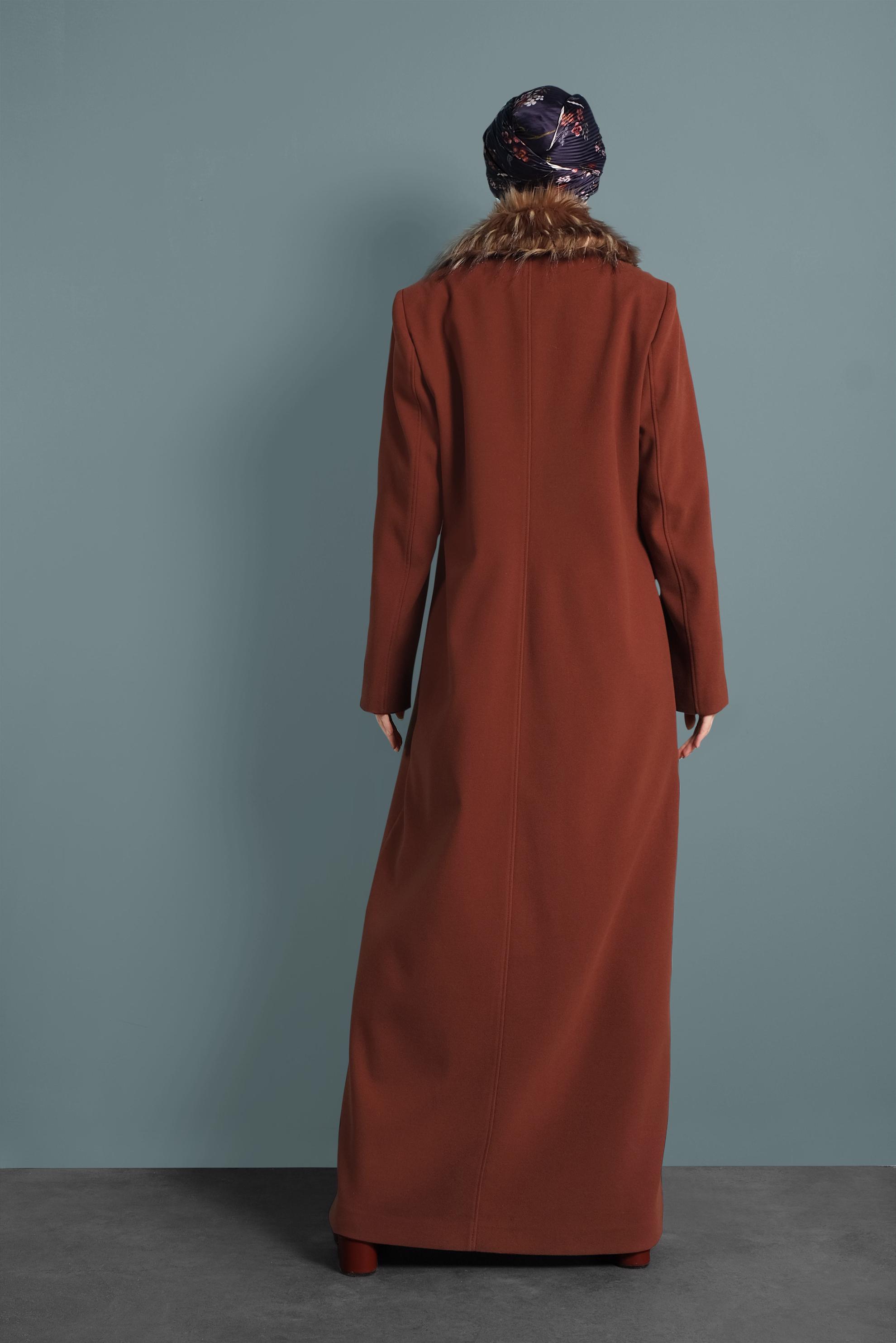 Vêtements hijab ORANGE MANTEAU À BOUTONNÉ 90062 