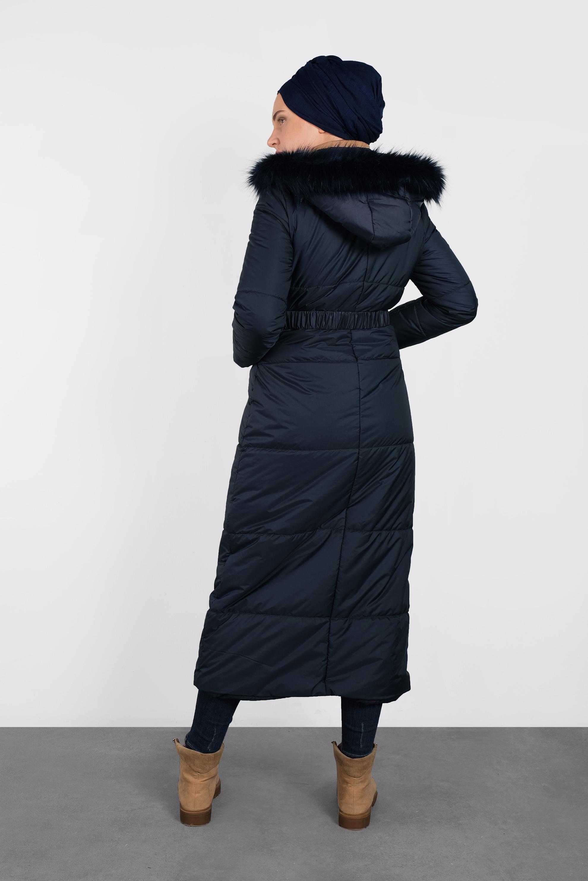 Tesettür giyim LACİVERT FERMUARLI ŞİŞME MANTO 90067