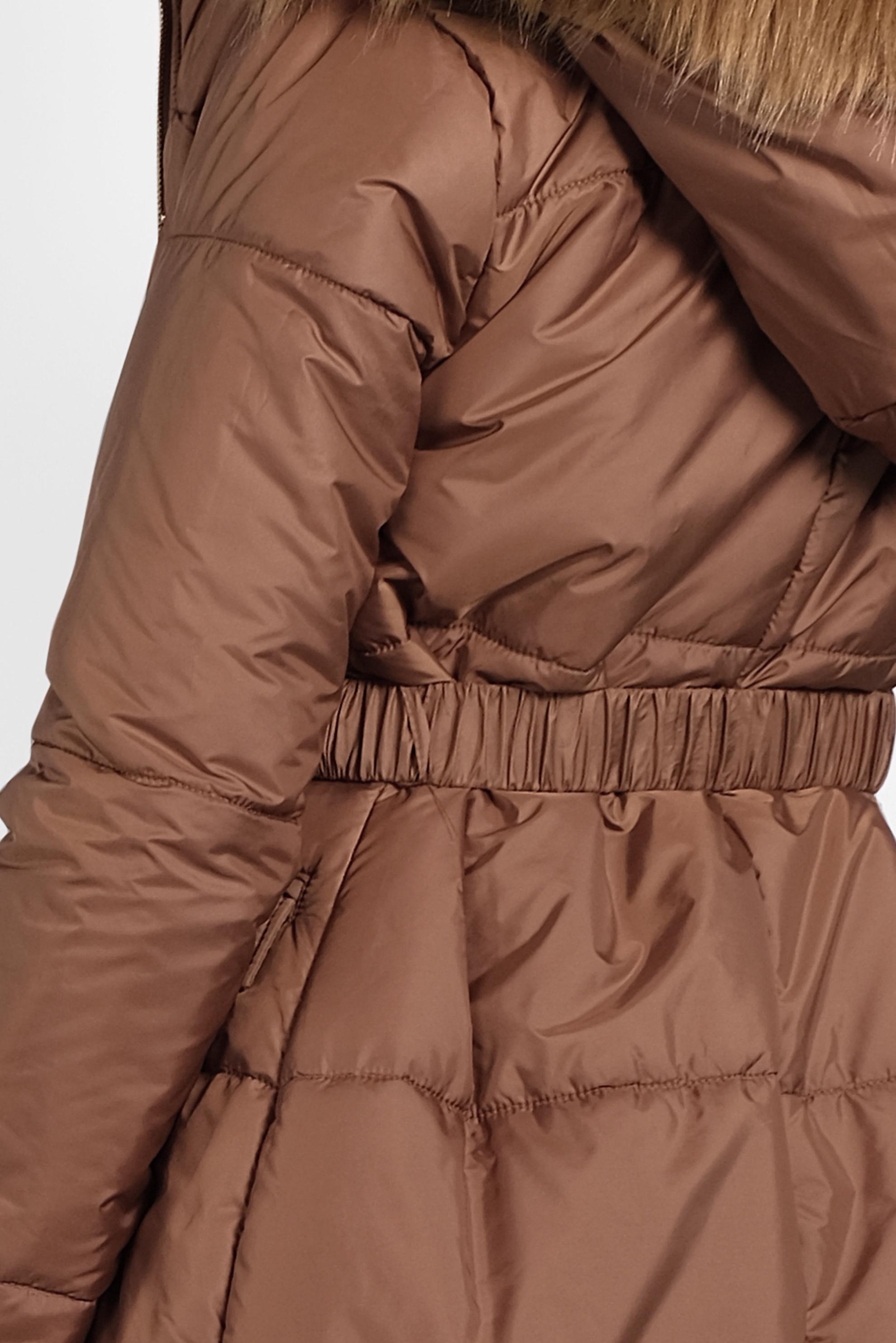 Tesettür giyim TABA FERMUARLI ŞİŞME MANTO 90067