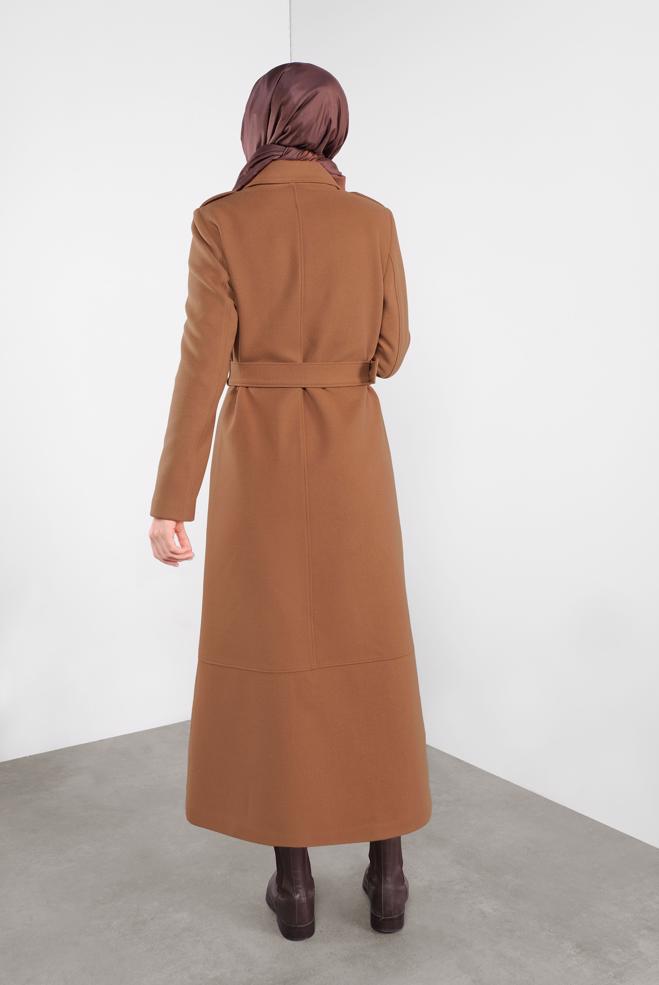 Hijab clothing TABA BUTTONED BELTED COAT 90124  - ALVİNA