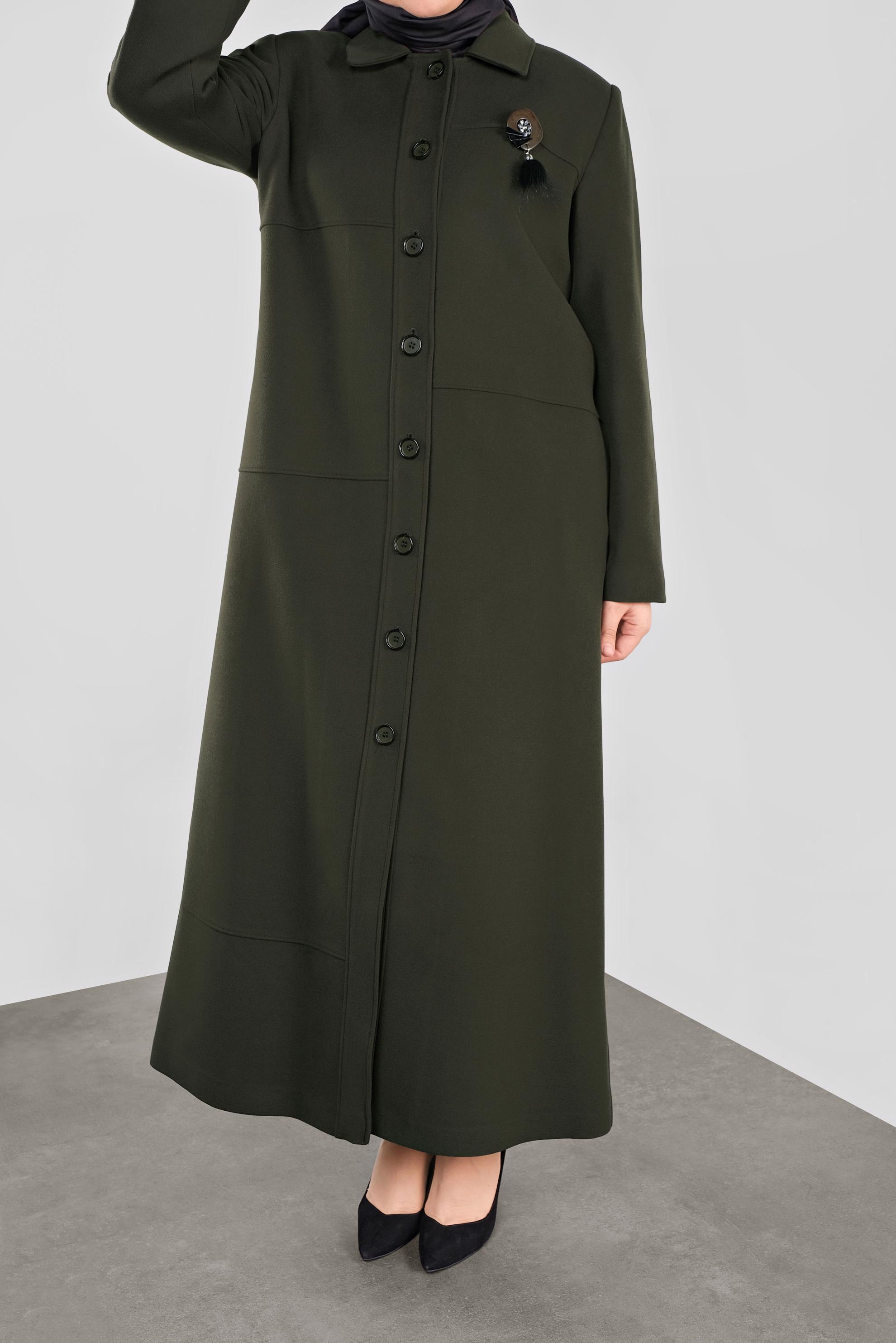 Vêtements hijab KAKI 90126 ALİCİA MANTO 44/48 TEK46