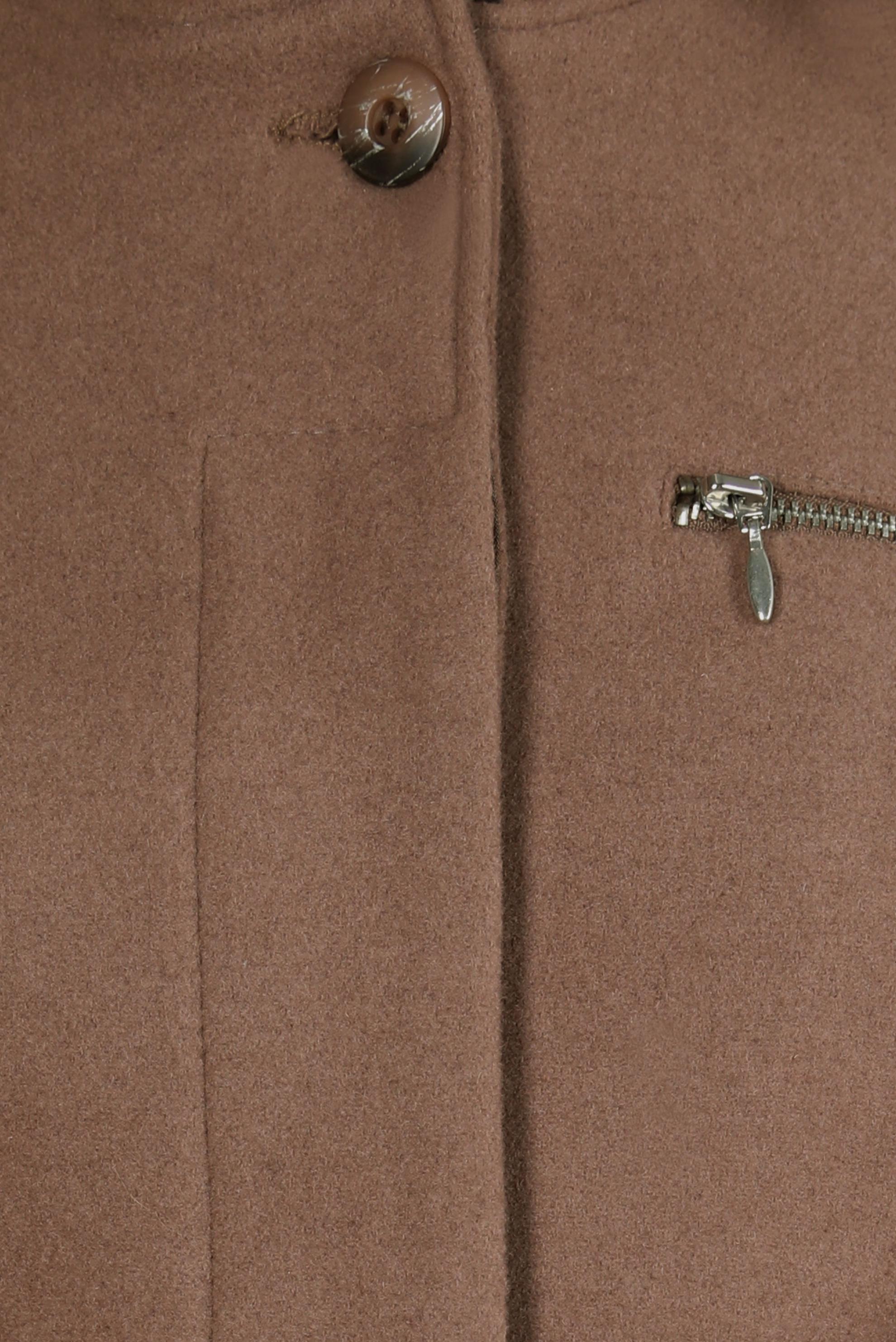 Tesettür giyim VİZON KAPÜŞONU KÜRKLÜ KAŞE MANTO 90160