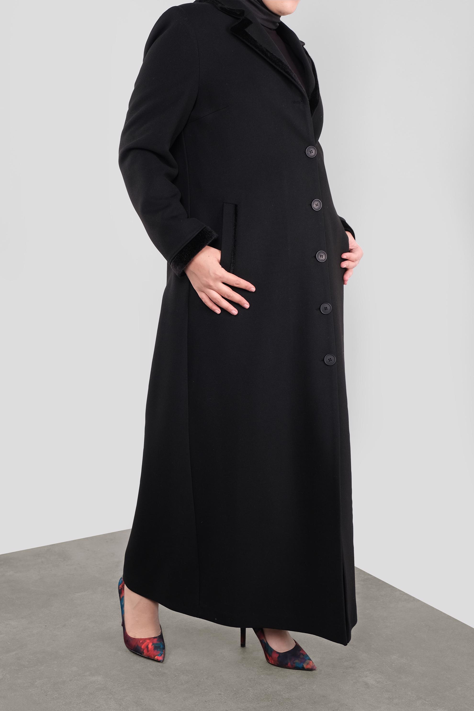 Vêtements hijab NOIR 90163 WİNTER JELENA MANTO 46/52 TEK44