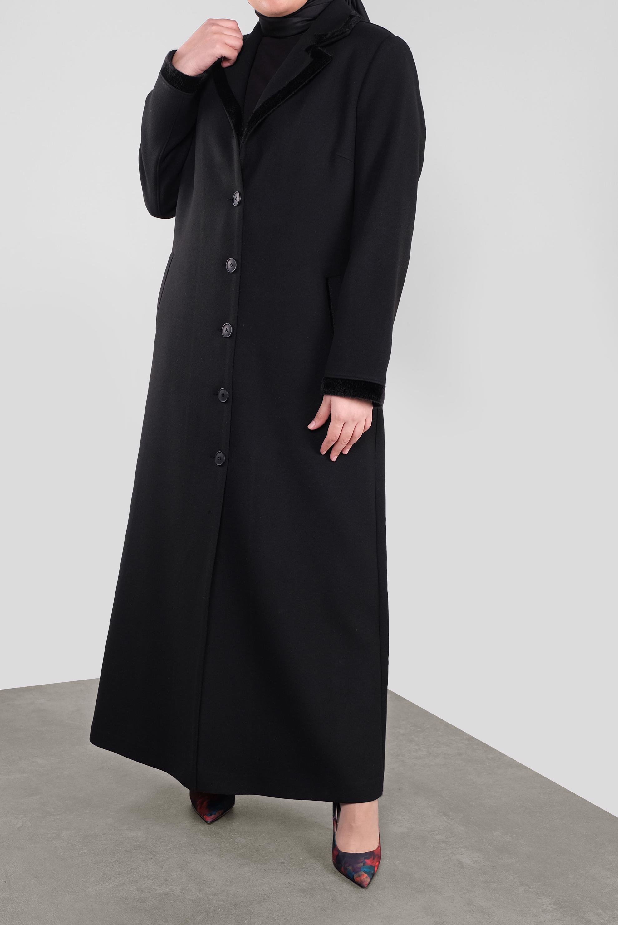 Vêtements hijab NOIR 90163 WİNTER JELENA MANTO 46/52 TEK44