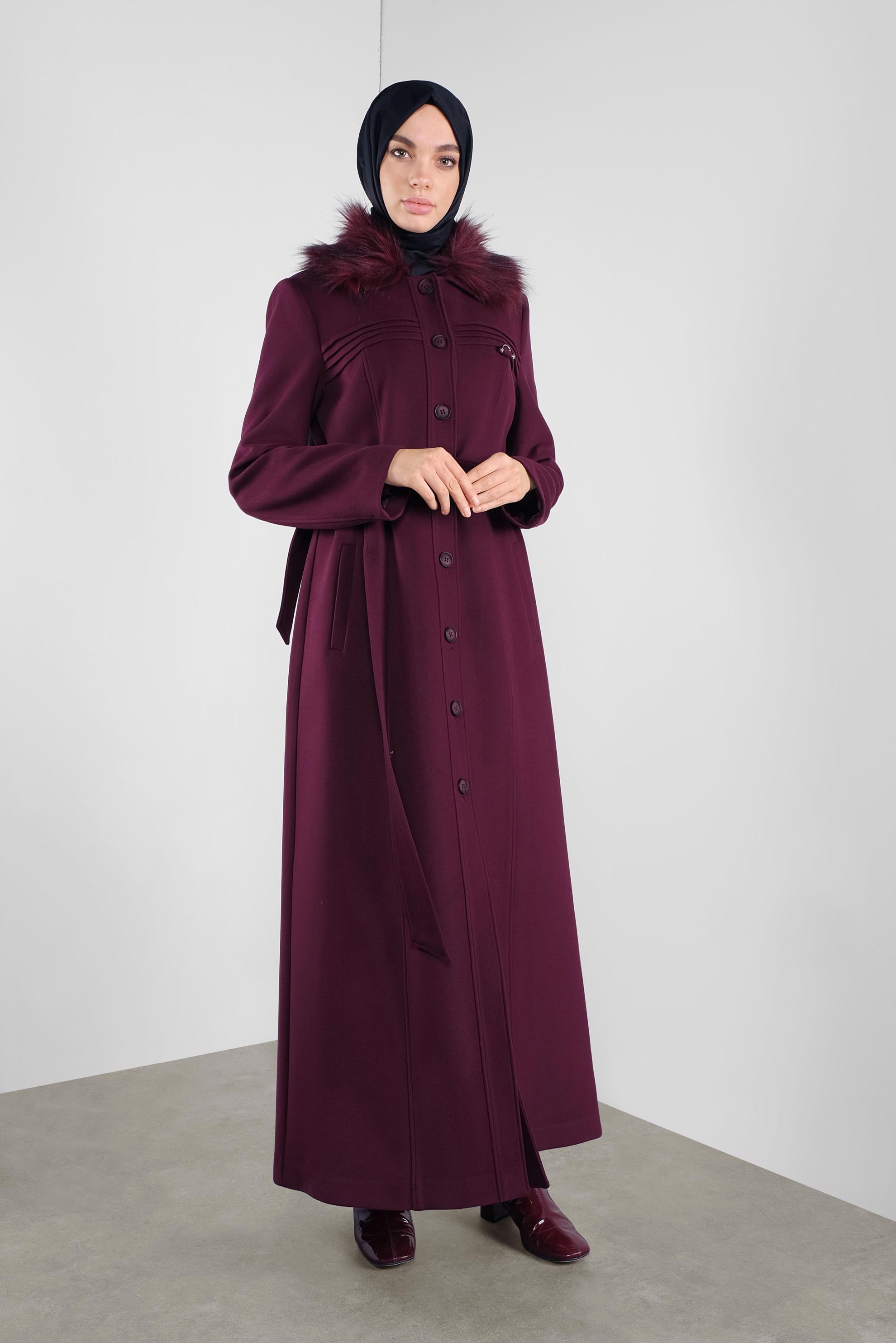 Hijab clothing DAMSON FAUX-FUR COLLAR WALKER COAT 90174 
