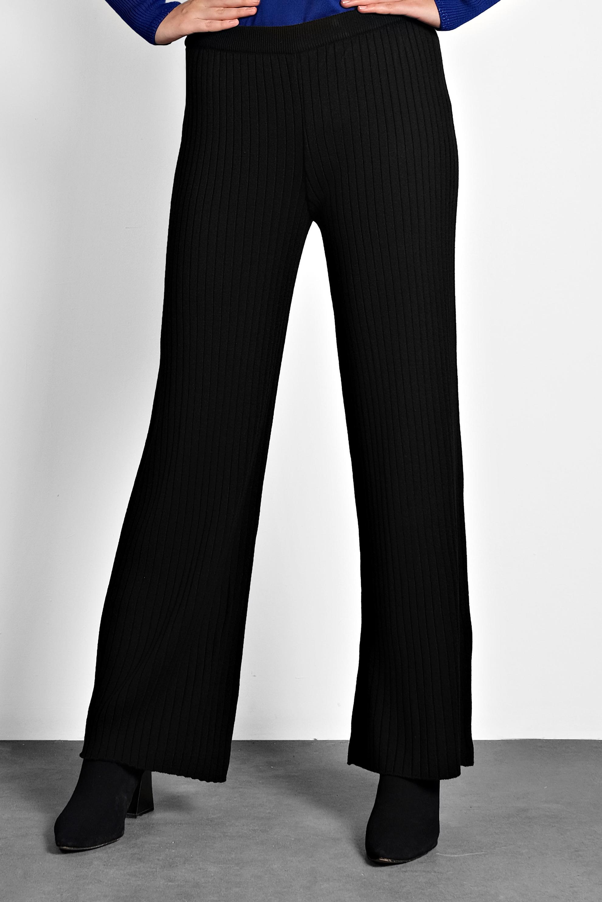 Tesettür giyim SİYAH BELİ LASTİKLİ FİTİLLİ TRİKO PANTOLON 70001  