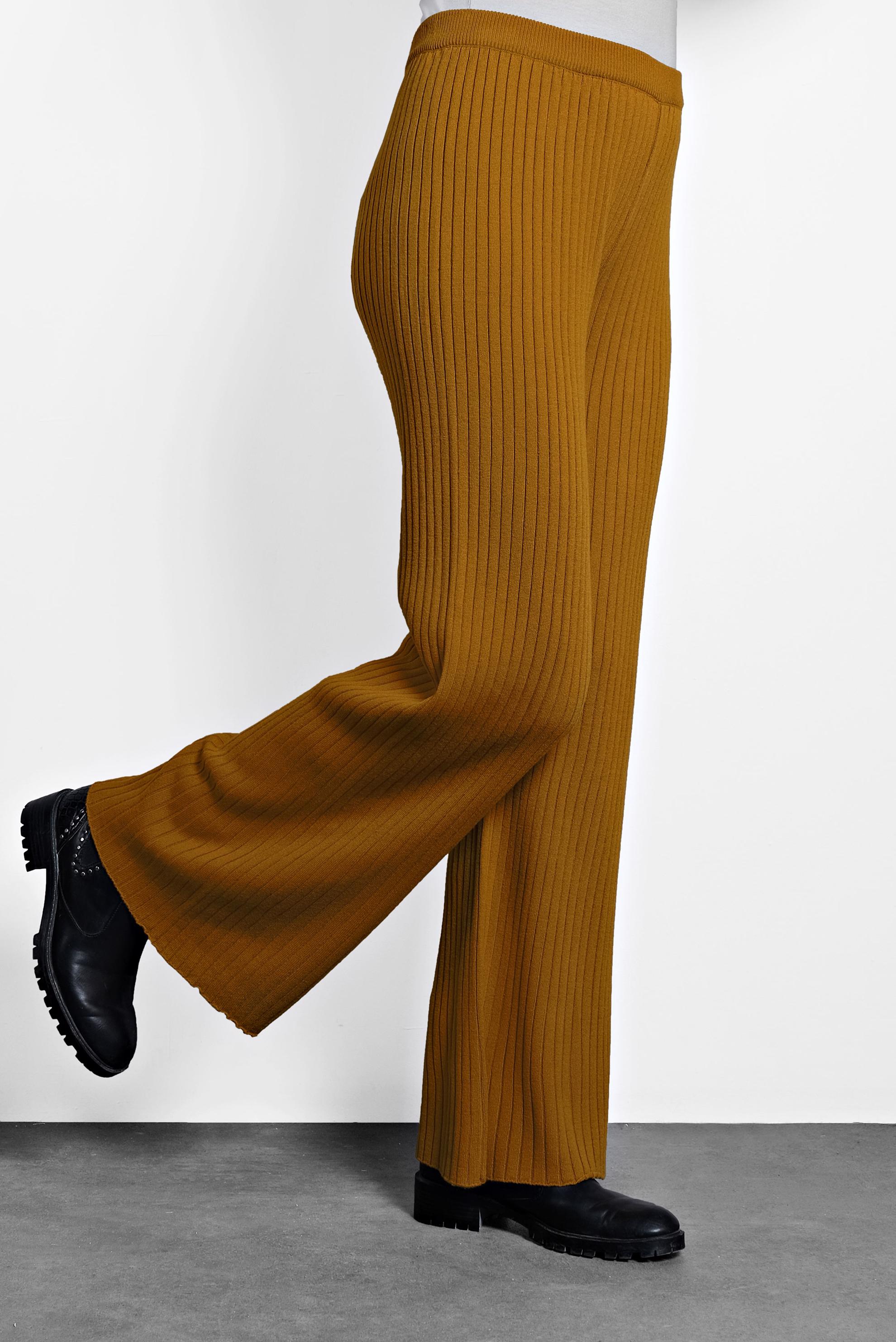 Tesettür giyim SARI BELİ LASTİKLİ FİTİLLİ TRİKO PANTOLON 70001  