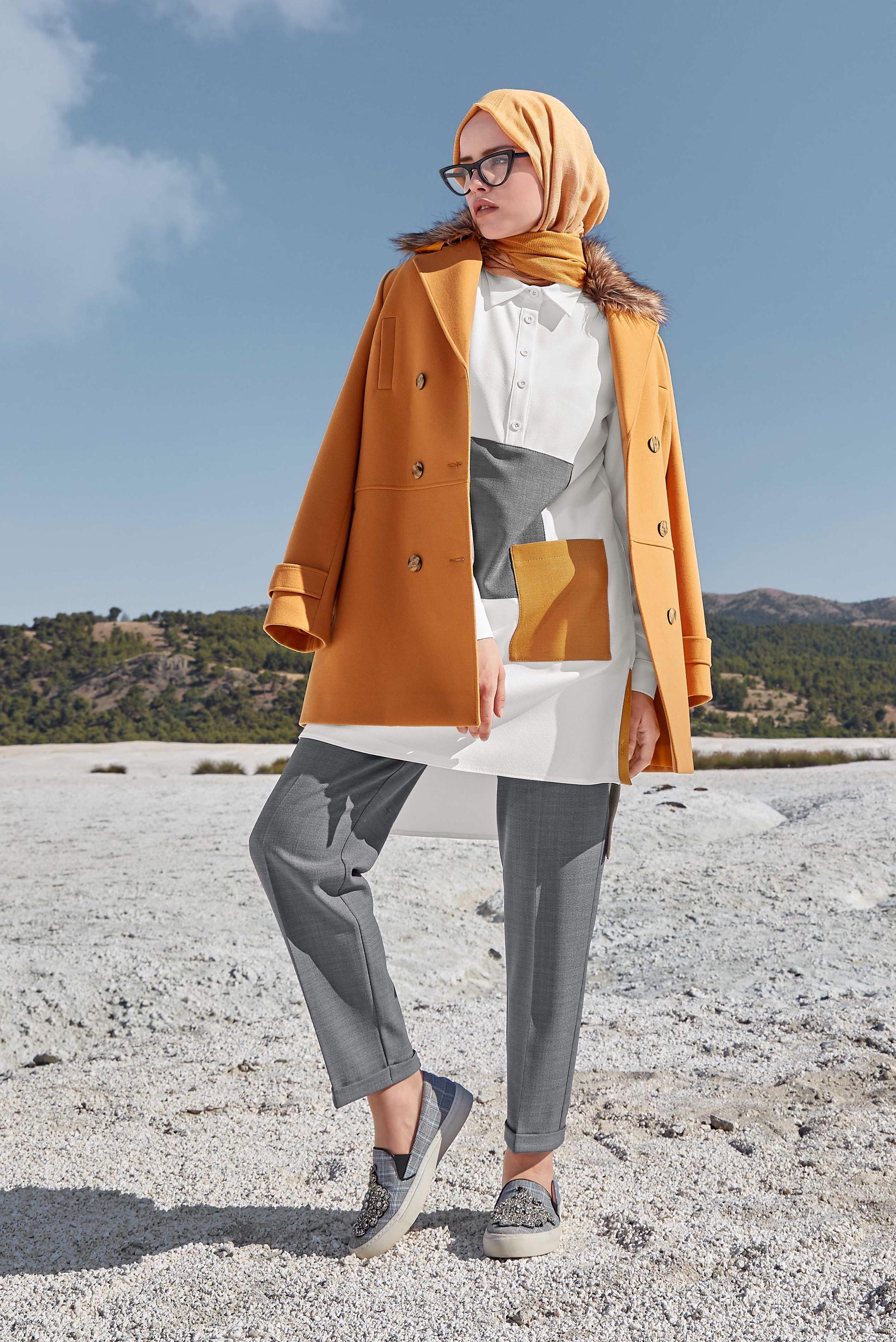 Tesettür giyim GRİ HAVUÇ PANTOLON 70002 