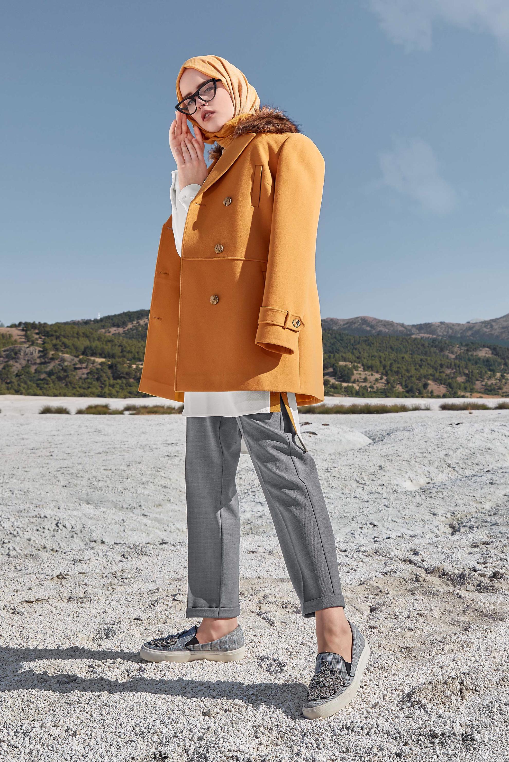 Tesettür giyim GRİ HAVUÇ PANTOLON 70002 