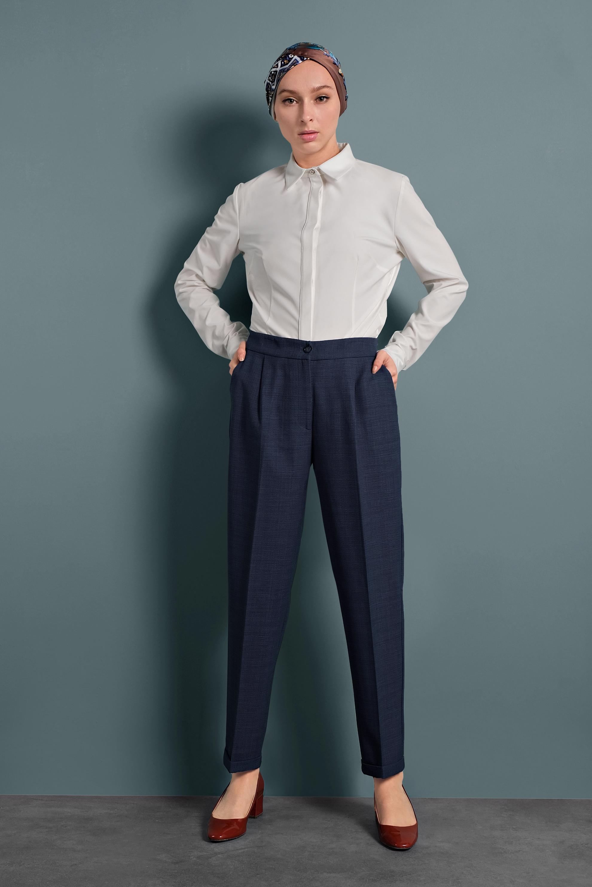 Tesettür giyim LACİVERT HAVUÇ PANTOLON 70002 