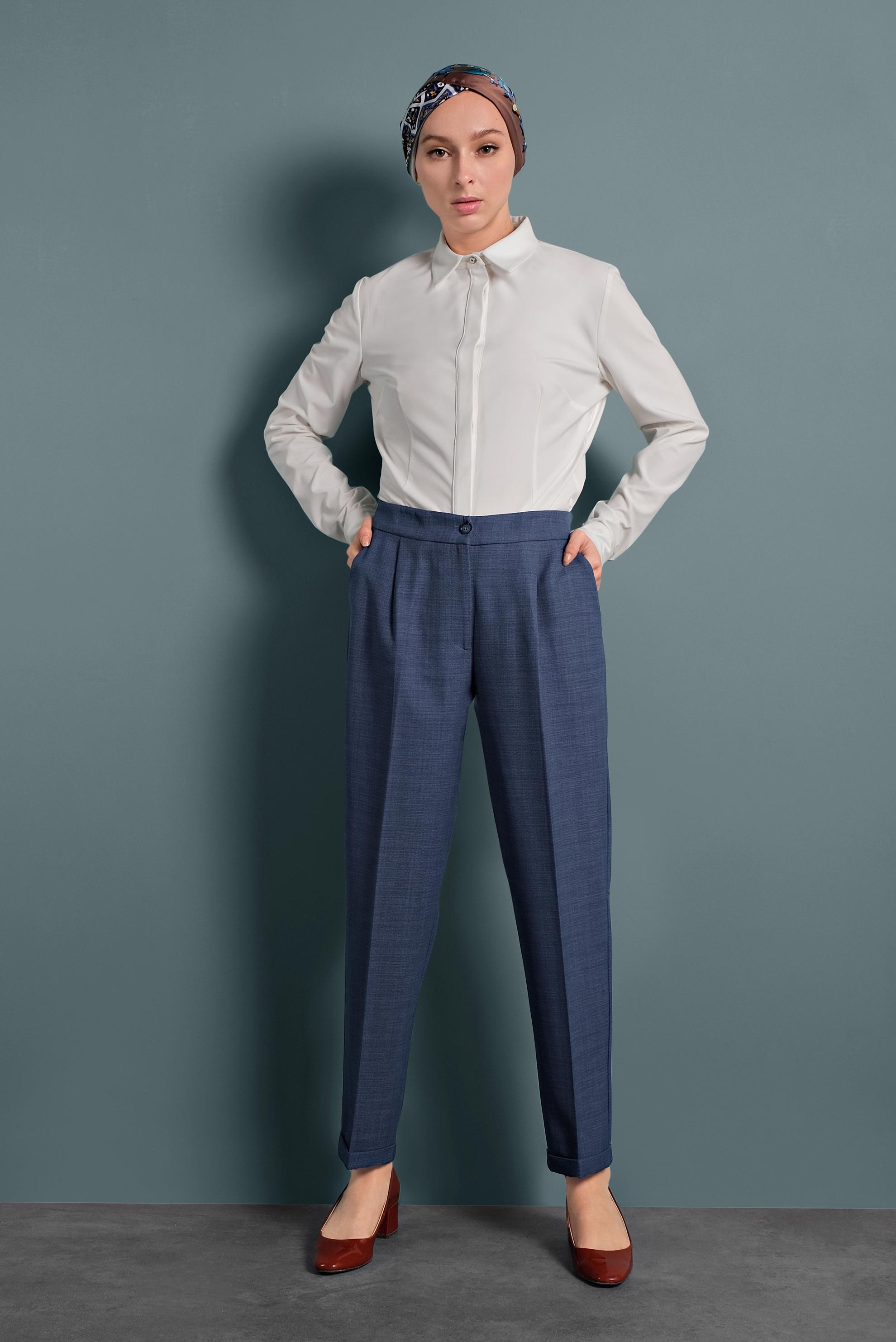 Tesettür giyim LACİVERT HAVUÇ PANTOLON 70002 