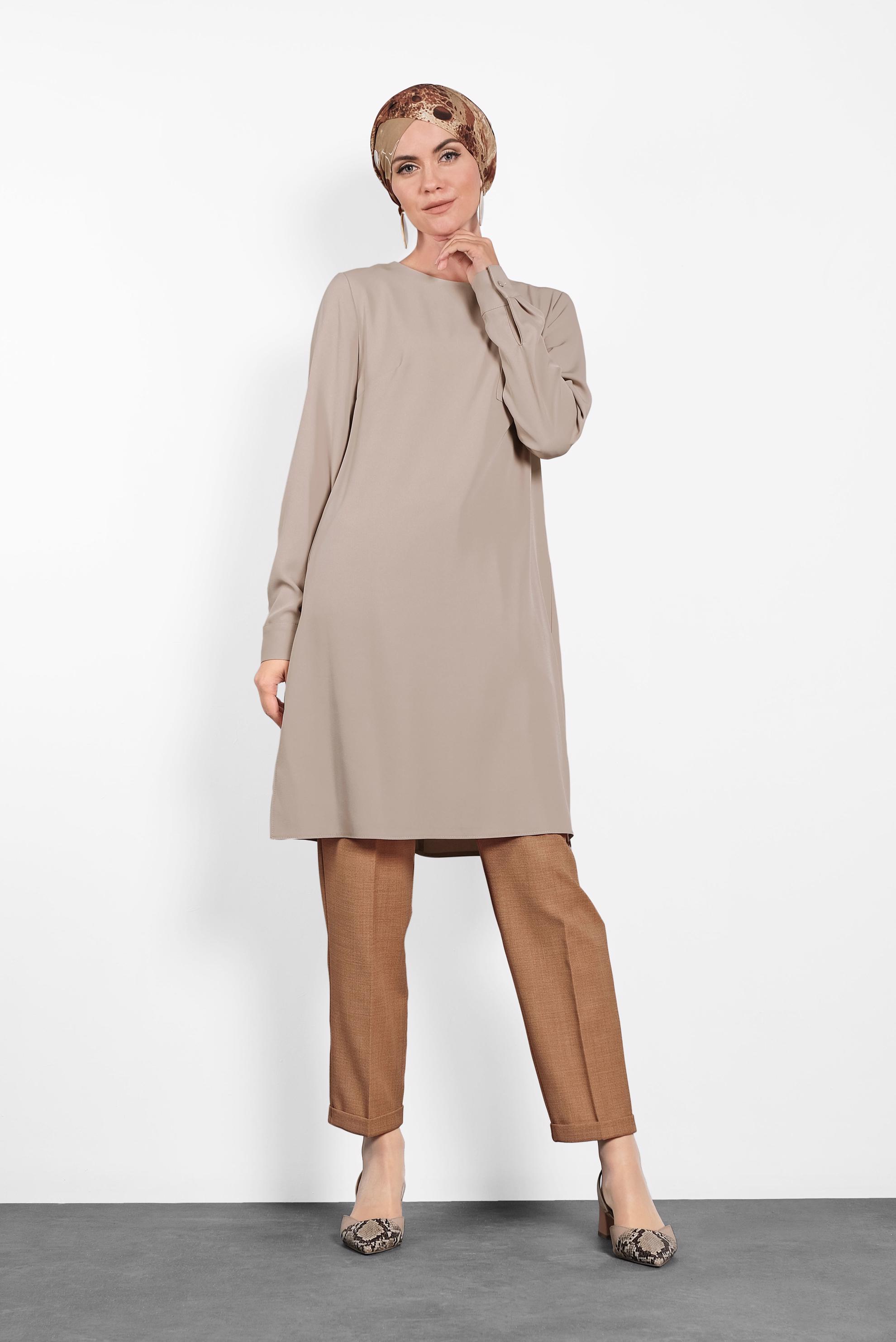 Tesettür giyim KAHVE HAVUÇ PANTOLON 70002 