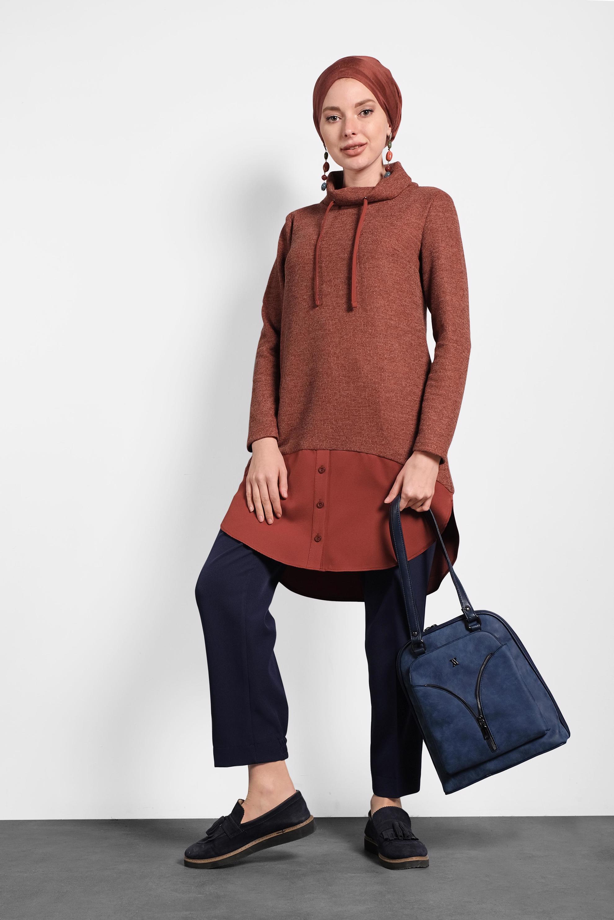 Tesettür giyim LACİVERT HAVUÇ PANTOLON 70003 