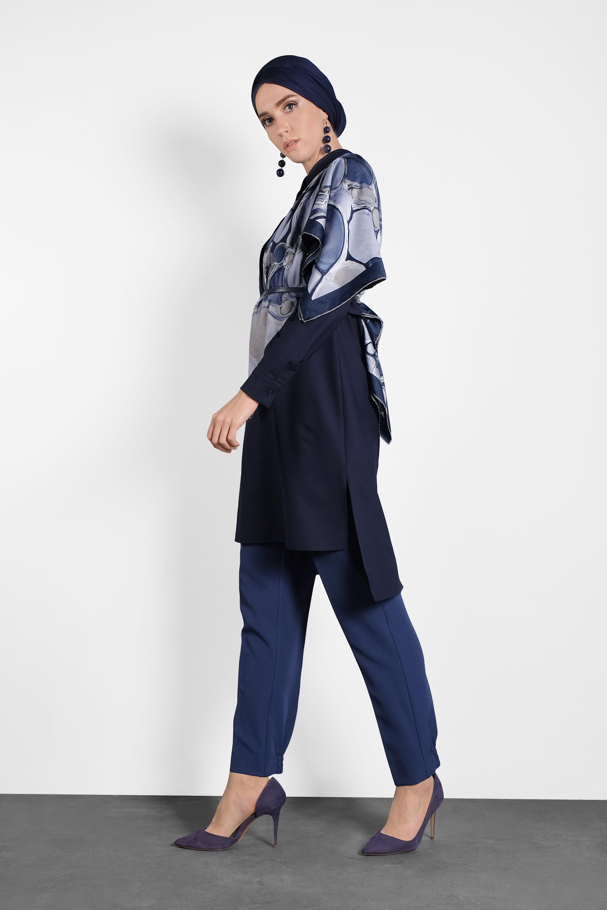 Tesettür giyim LACİVERT HAVUÇ PANTOLON 70003 