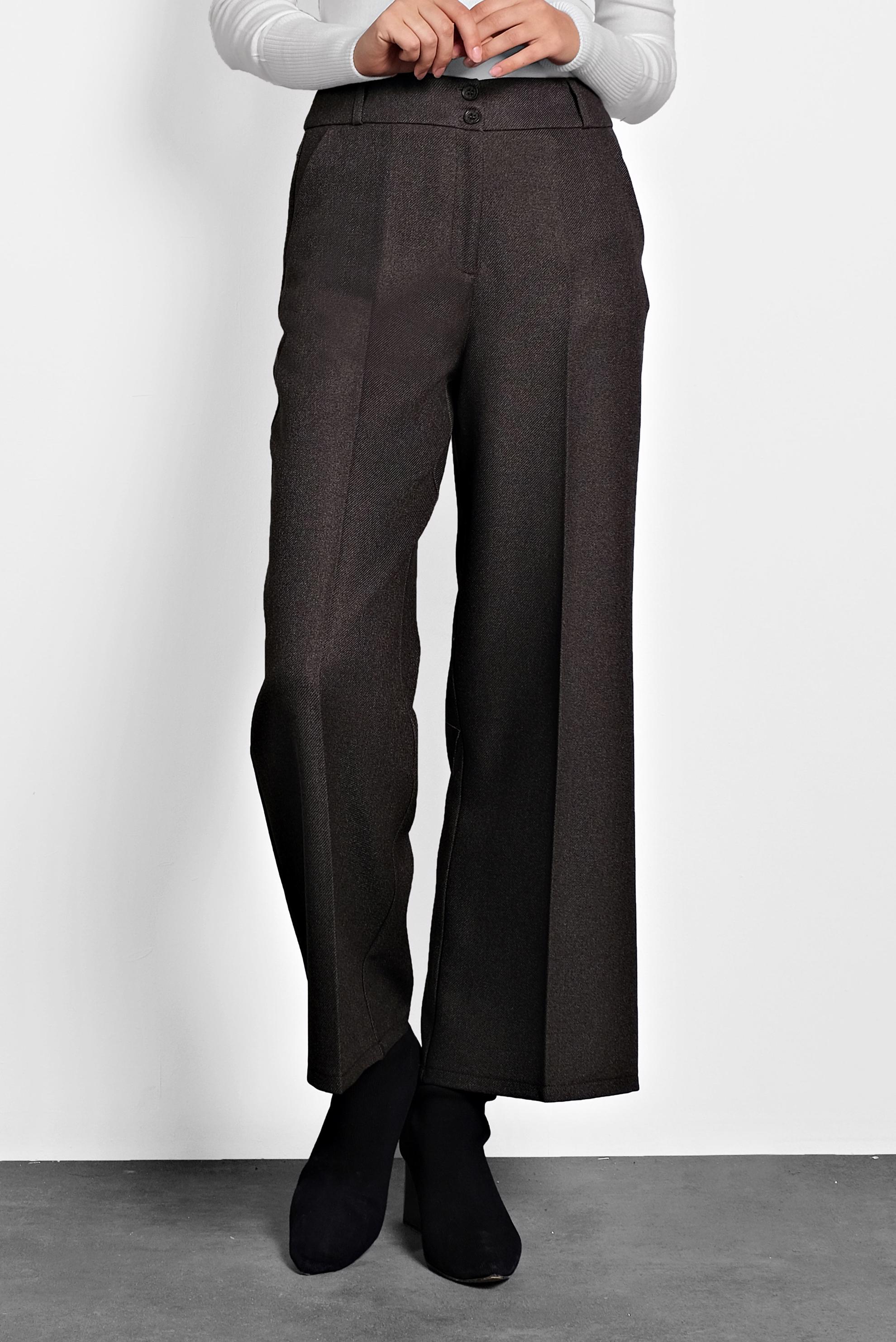 Tesettür giyim GRİ GENİŞ PAÇA DÜĞMELİ PANTOLON 70004 