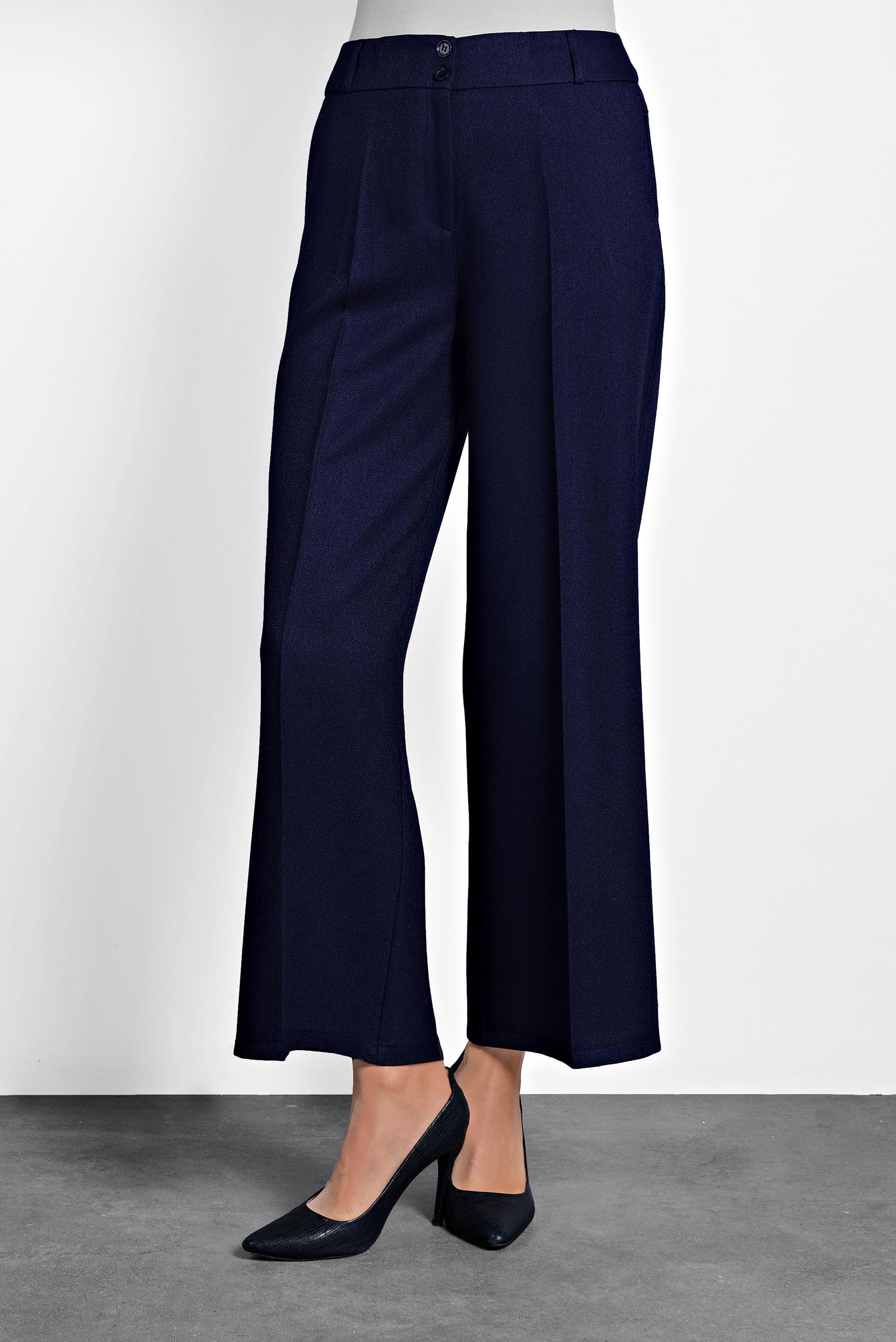 Tesettür giyim LACİVERT GENİŞ PAÇA DÜĞMELİ PANTOLON 70004 