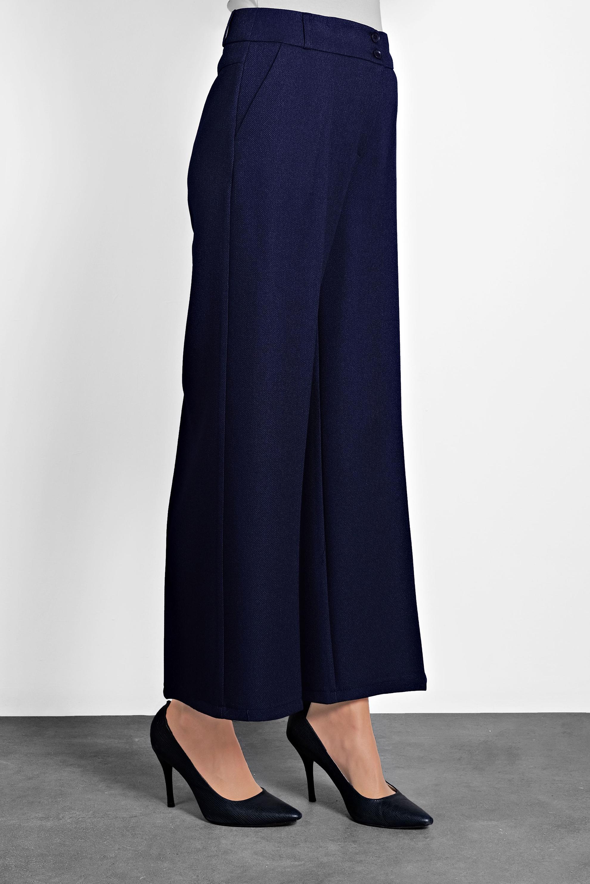 Tesettür giyim LACİVERT GENİŞ PAÇA DÜĞMELİ PANTOLON 70004 