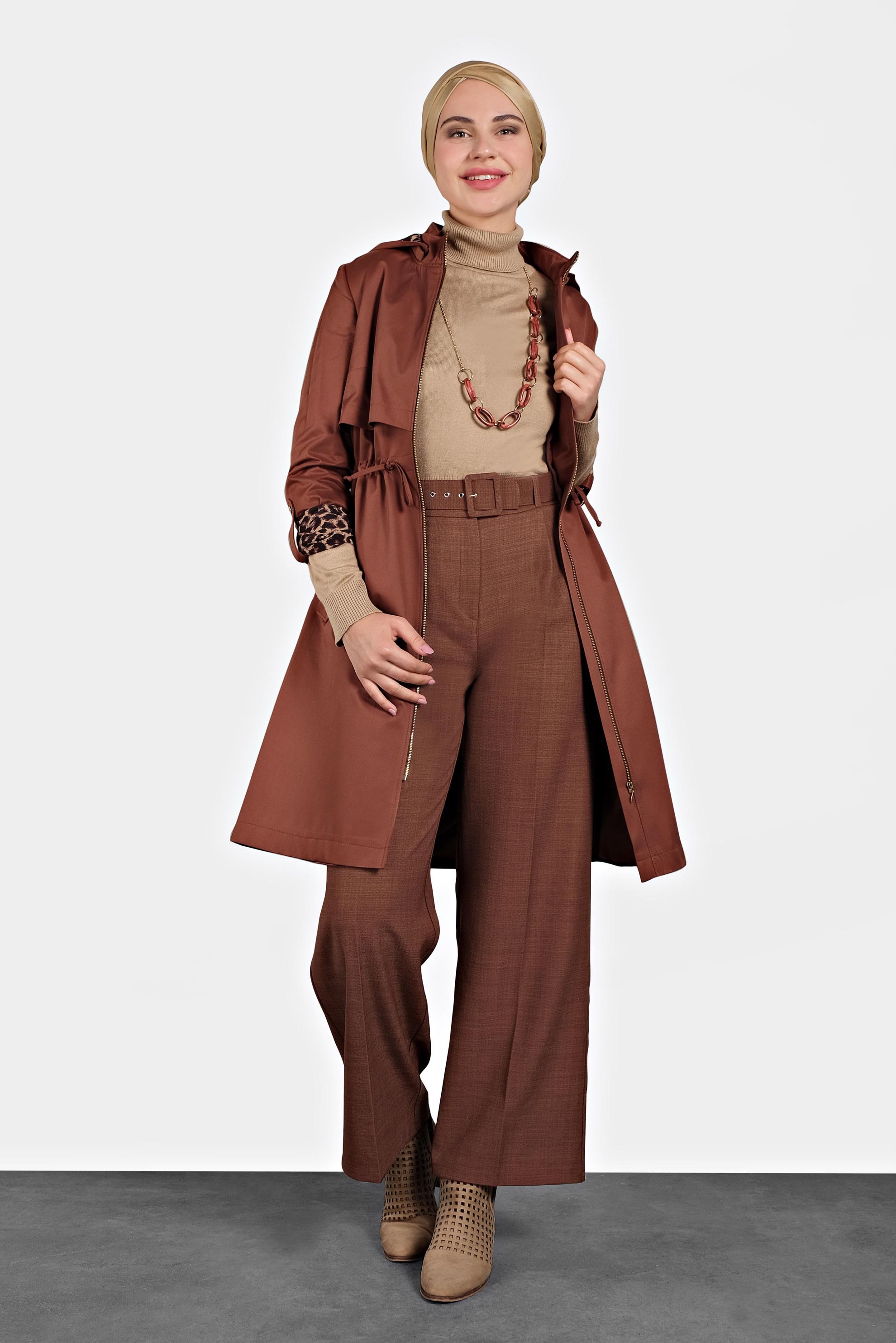Tesettür giyim TURUNCU BOL PAÇA PANTOLON 70006 