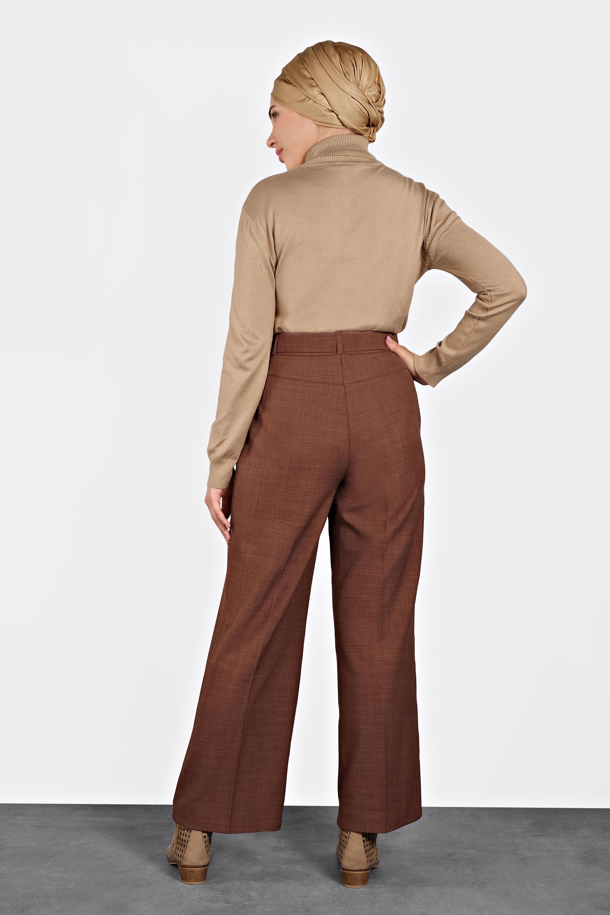 Tesettür giyim TURUNCU BOL PAÇA PANTOLON 70006 