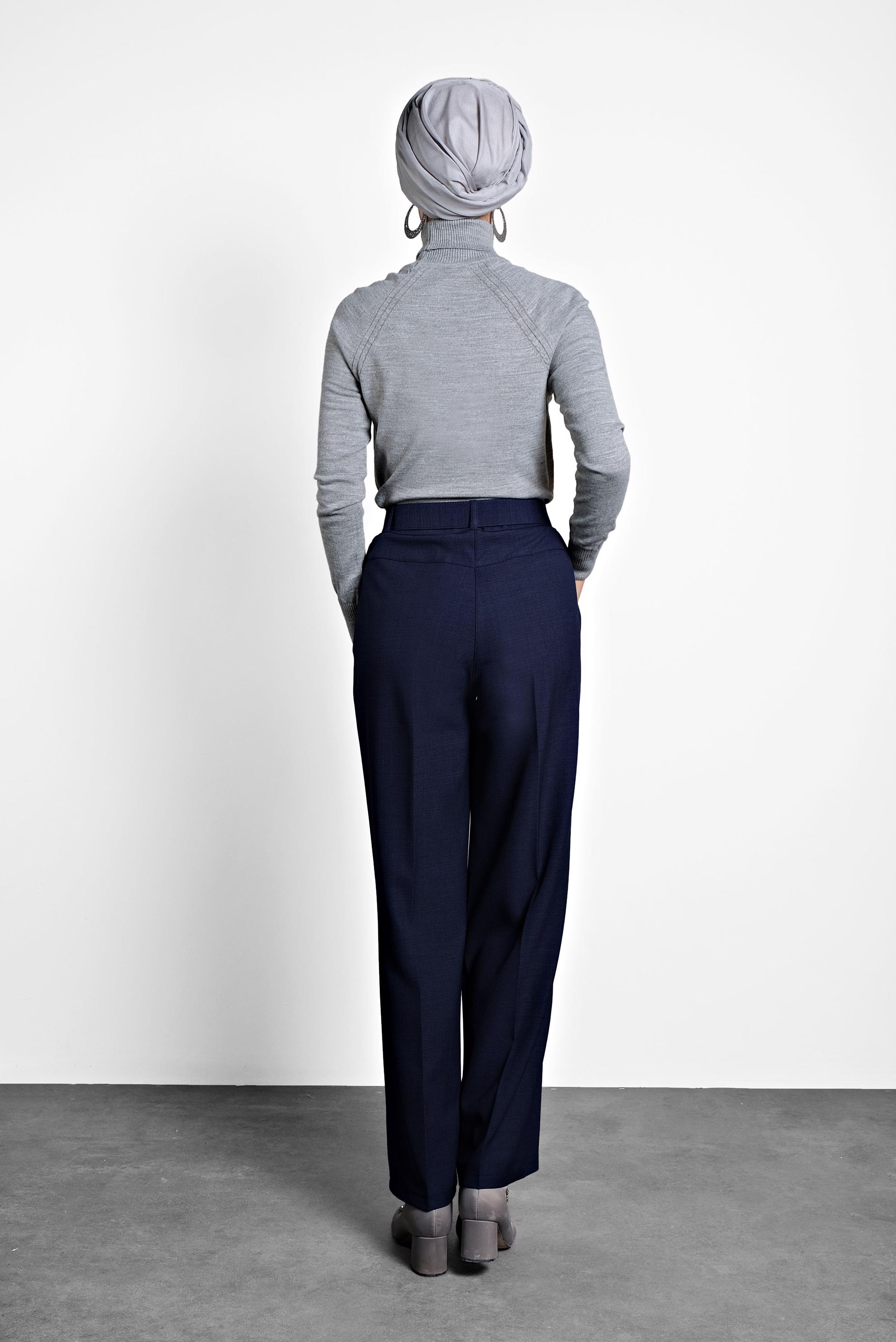 Tesettür giyim LACİVERT BOL PAÇA PANTOLON 70006 