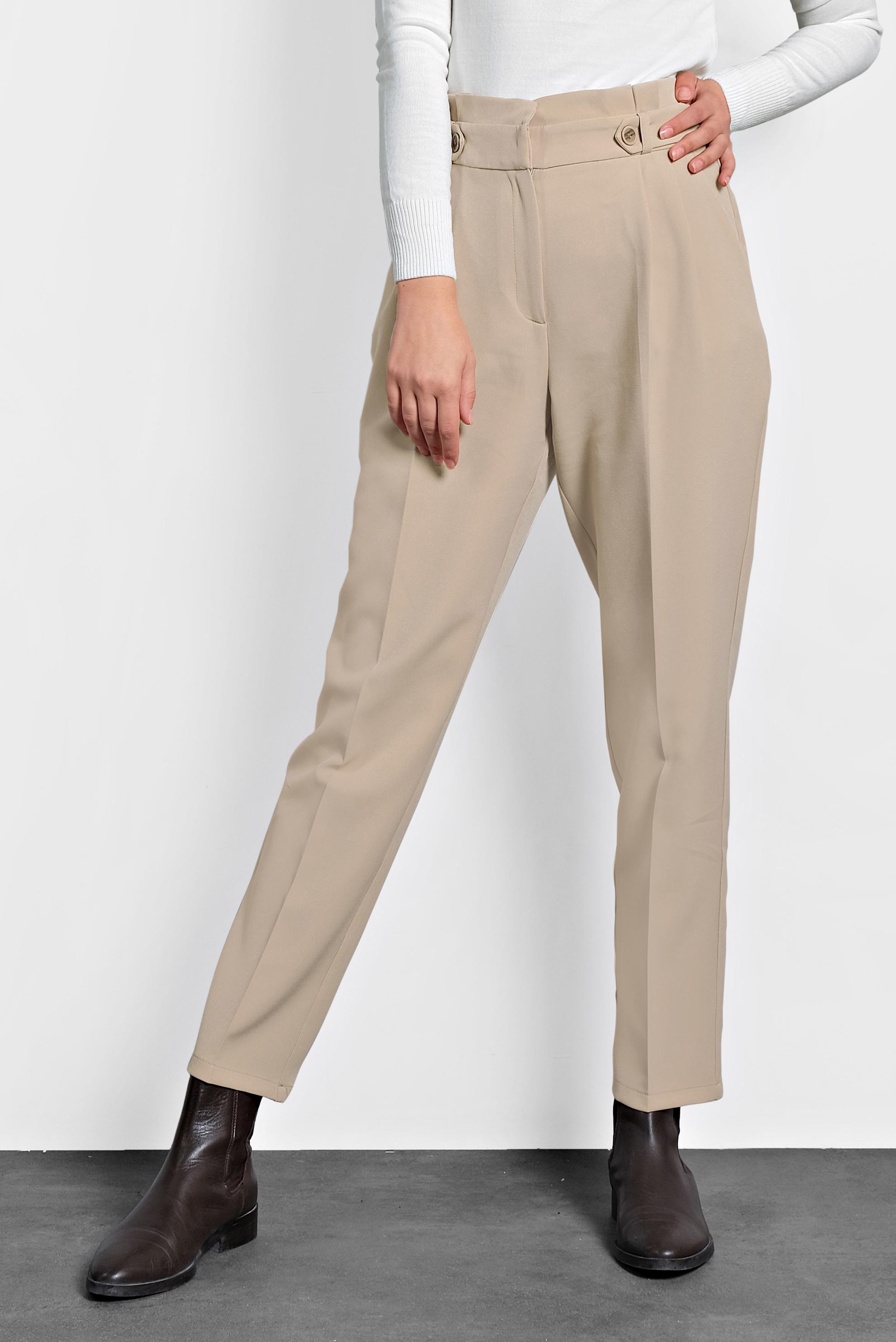 Tesettür giyim BEJ YÜKSEK BEL PANTOLON 70007 