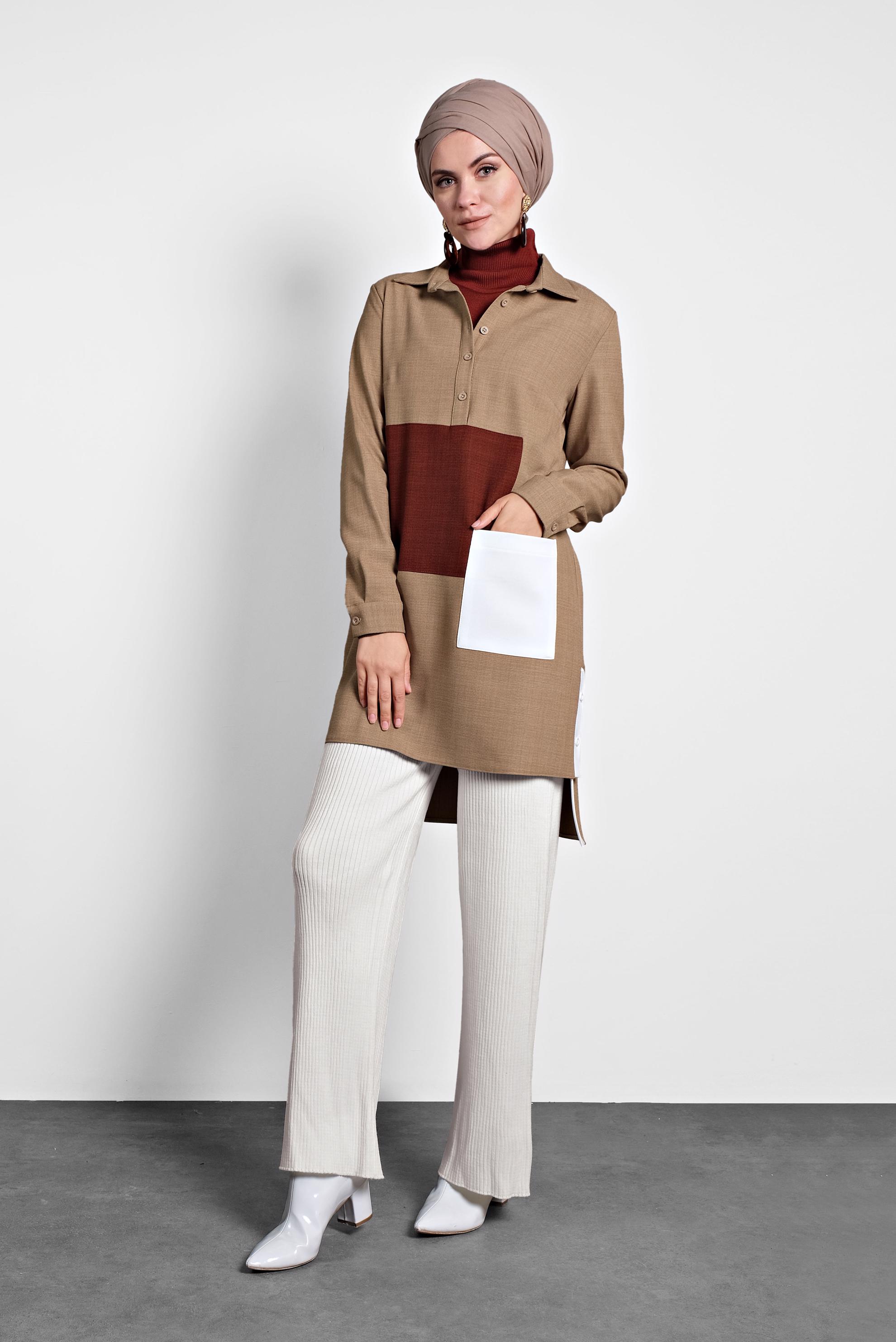 Tesettür giyim BEYAZ FİTİLLİ TRİKO PANTOLON 70010 