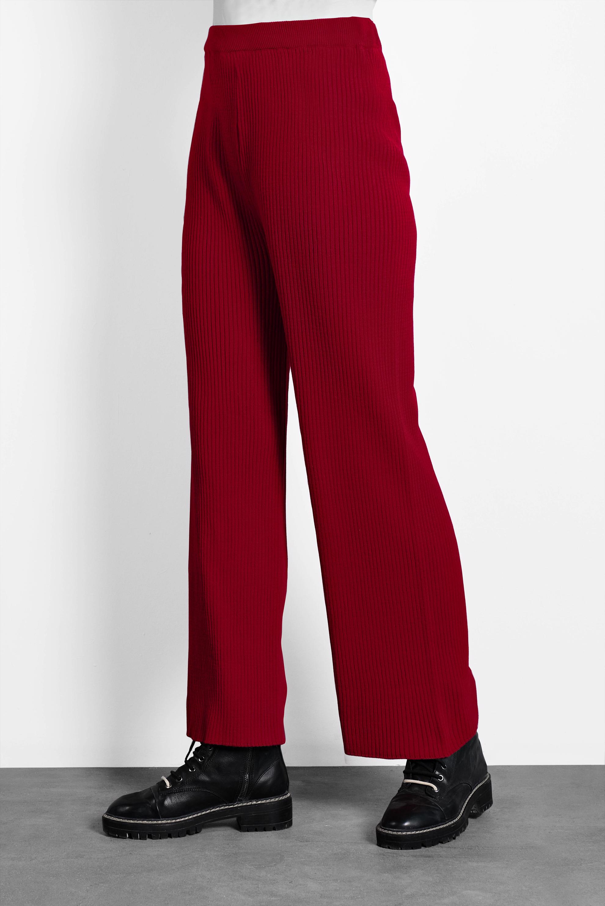 Tesettür giyim KIRMIZI FİTİLLİ TRİKO PANTOLON 70010 