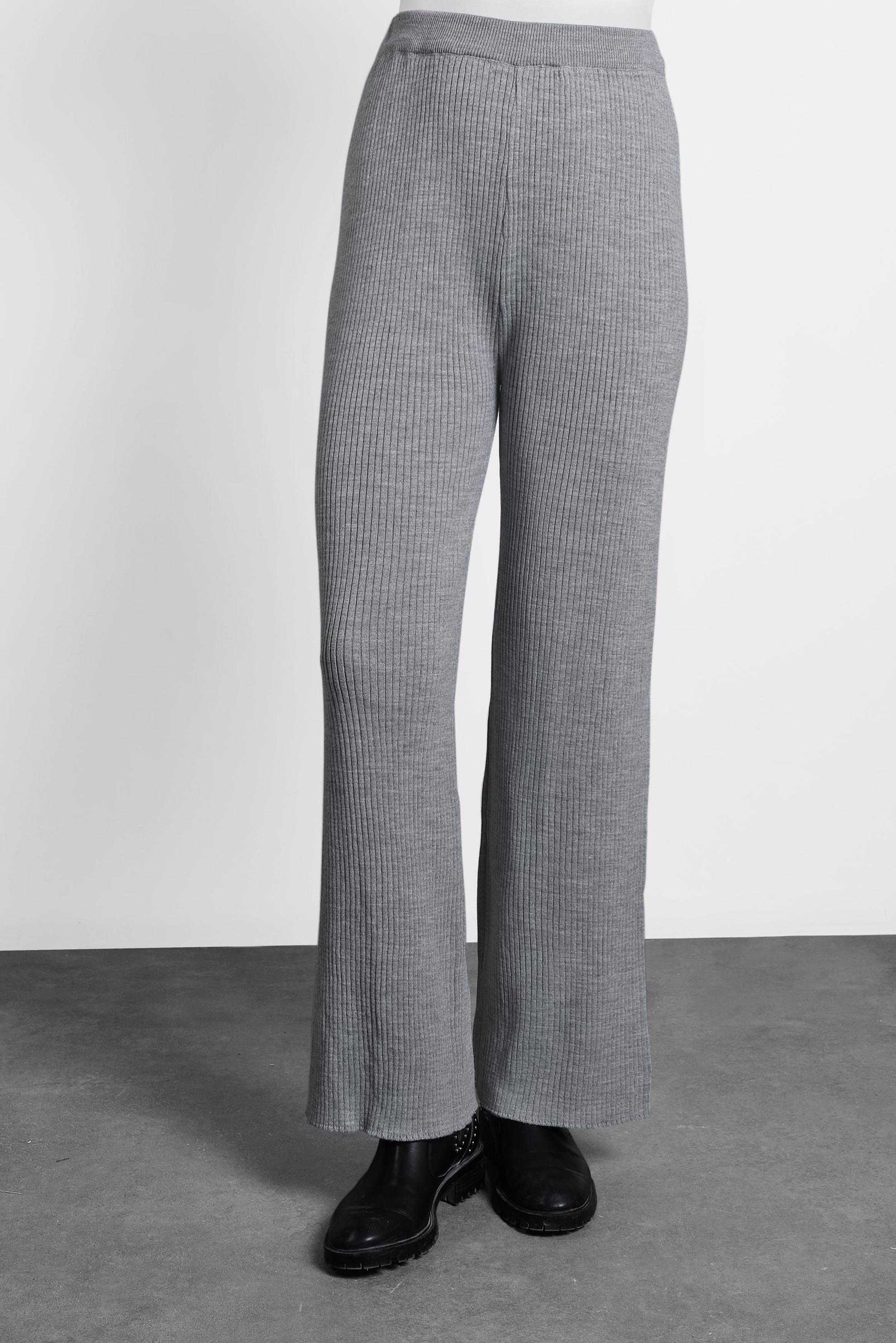 Tesettür giyim GRİ FİTİLLİ TRİKO PANTOLON 70010 