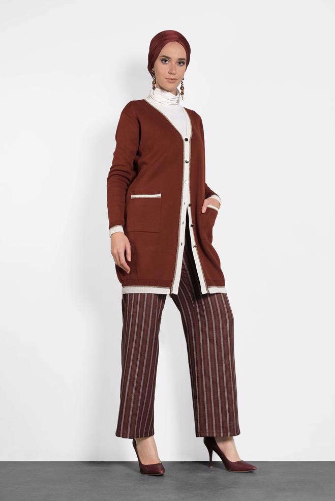 Tesettür giyim  ÇİZGİLİ PANTOLON 70012 - ALVİNA