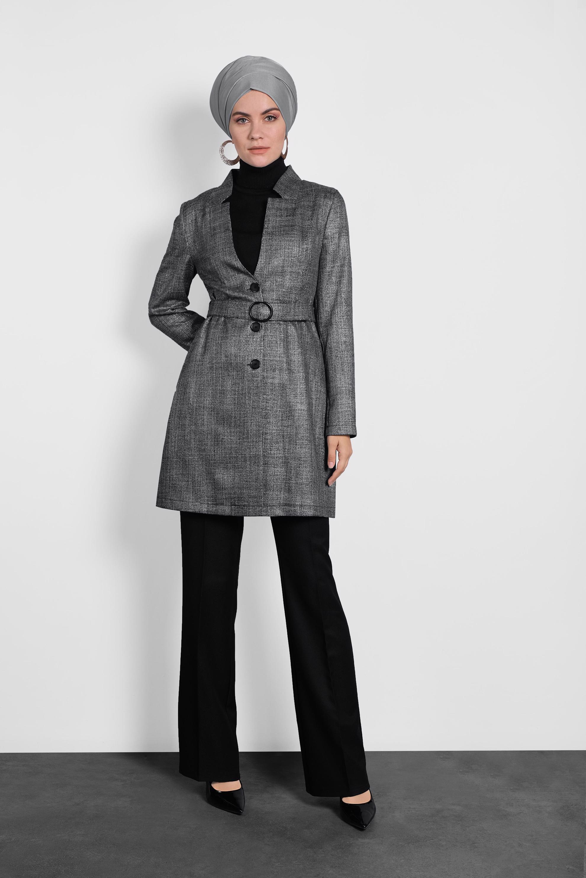 Tesettür giyim SİYAH BORU PAÇA PANTOLON 70014 