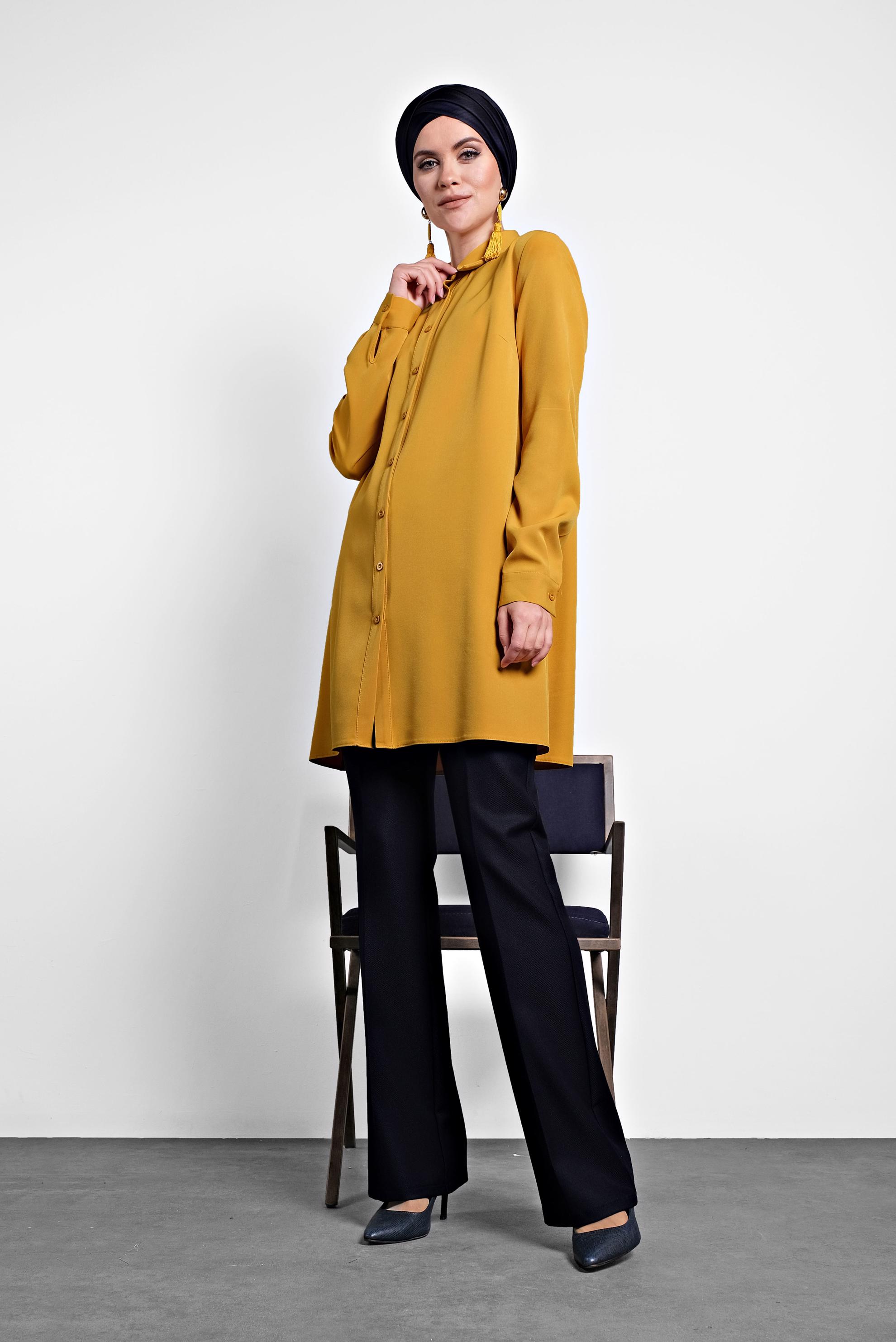 Tesettür giyim LACİVERT BORU PAÇA PANTOLON 70014 