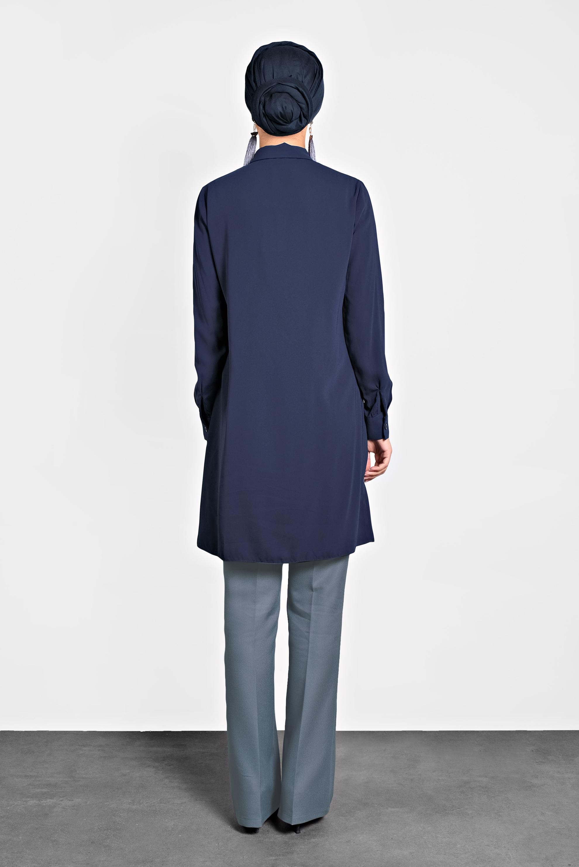 Tesettür giyim MAVİ BORU PAÇA PANTOLON 70014 