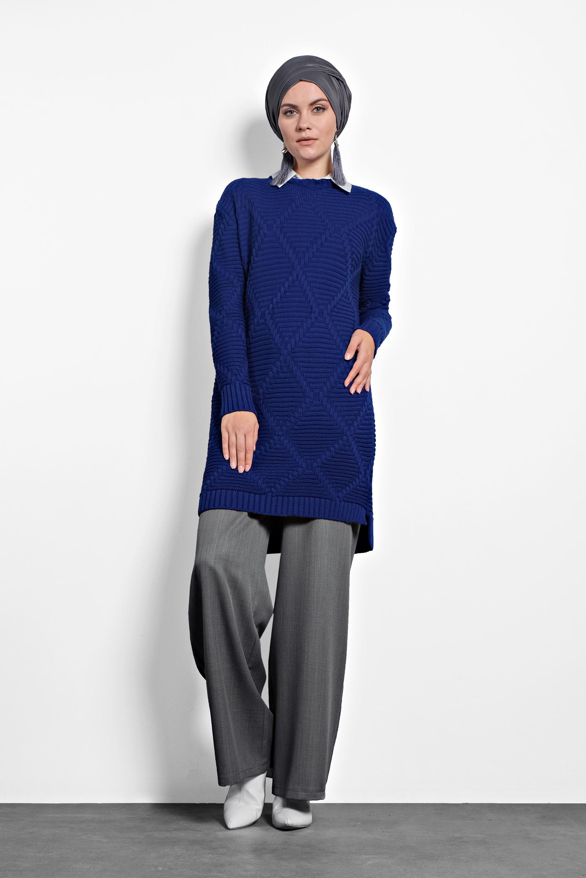 Tesettür giyim GRİ BOL PAÇA PANTOLON 70015 