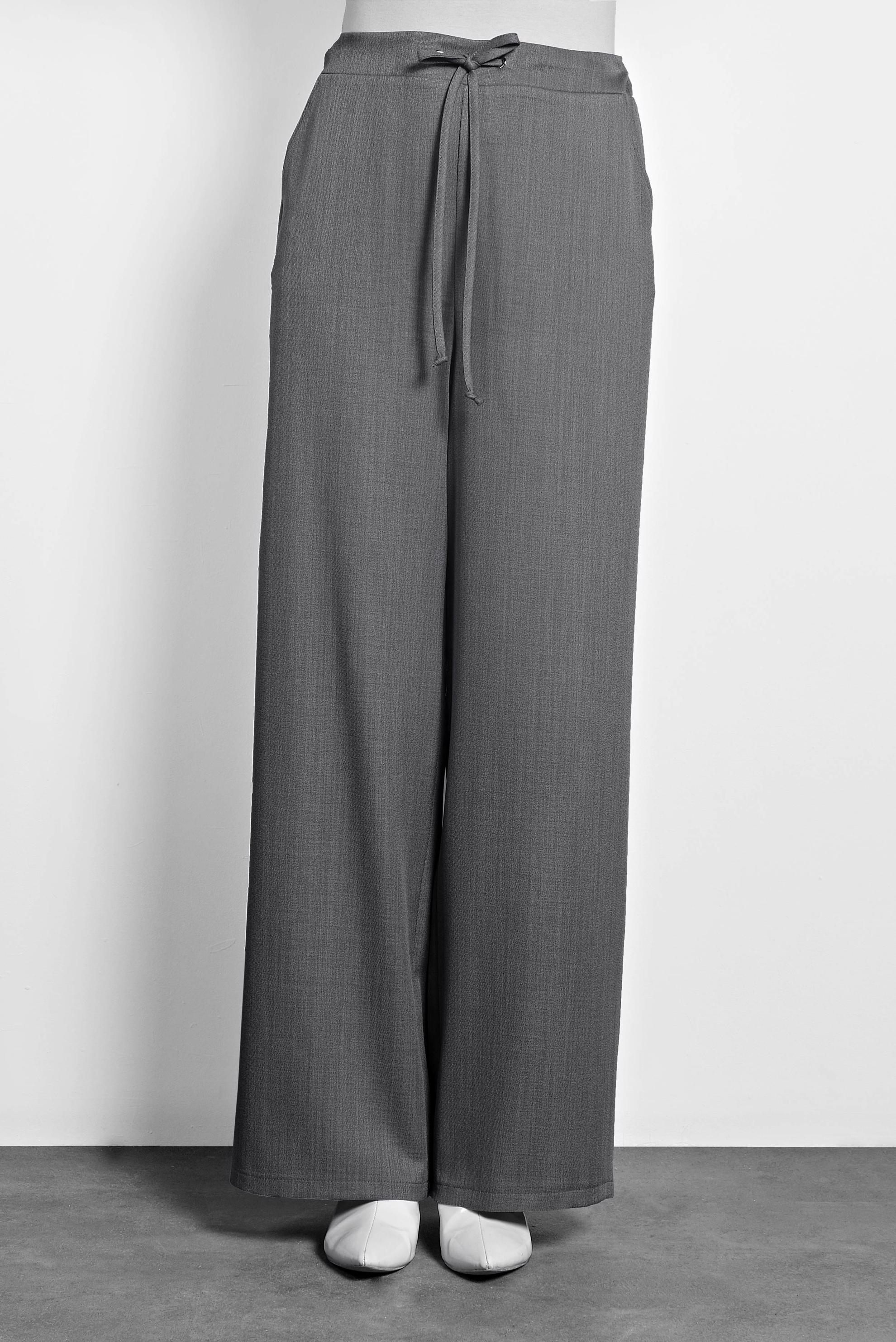 Tesettür giyim GRİ BOL PAÇA PANTOLON 70015 