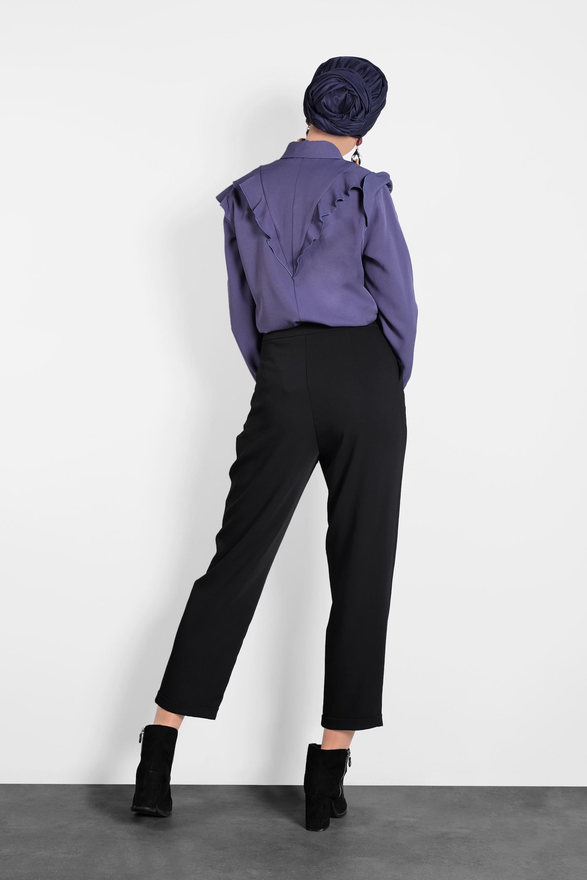 Hijab clothing BLACK WIDE LEG TROUSERS 70025