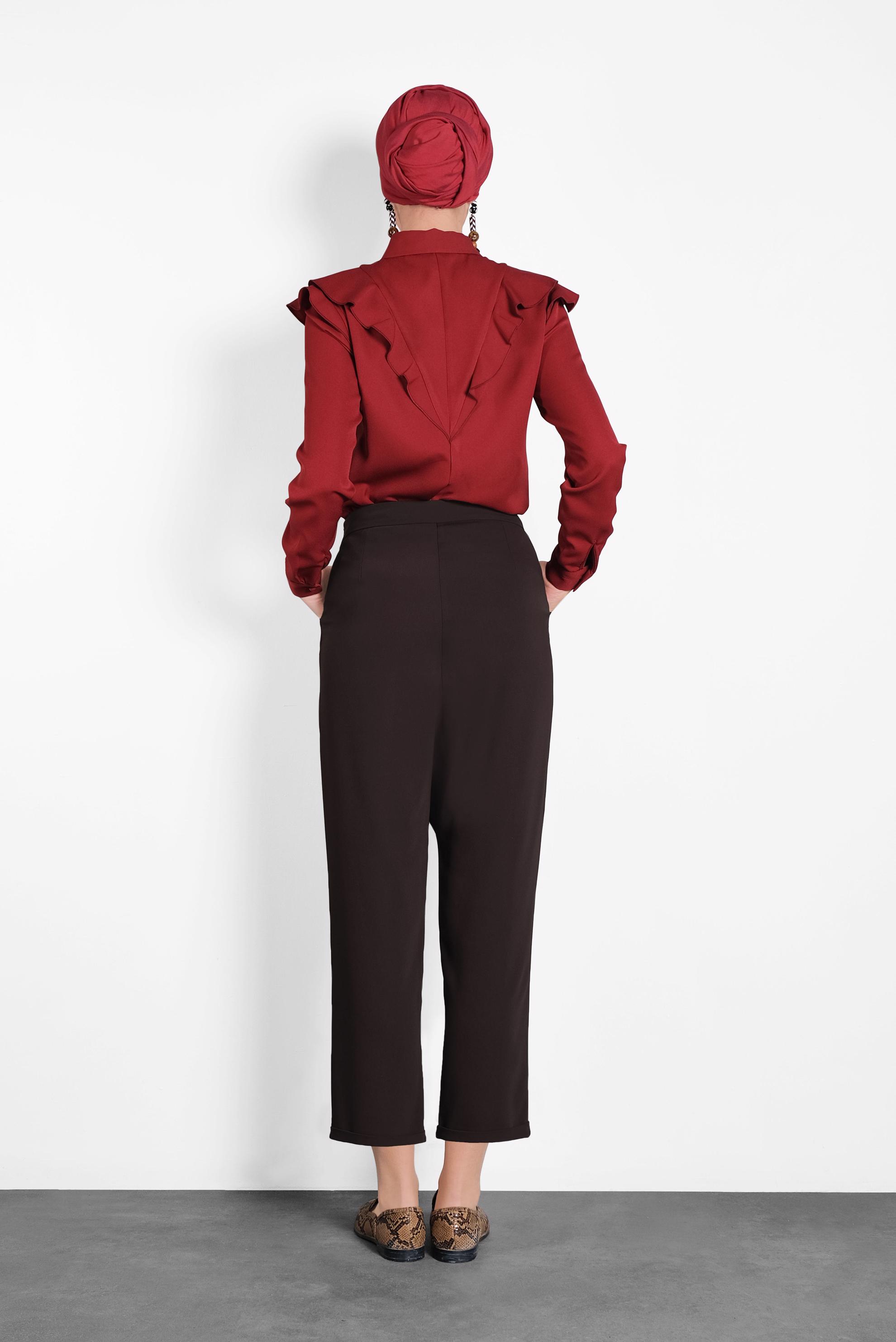 Hijab clothing BROWN WIDE LEG TROUSERS 70025