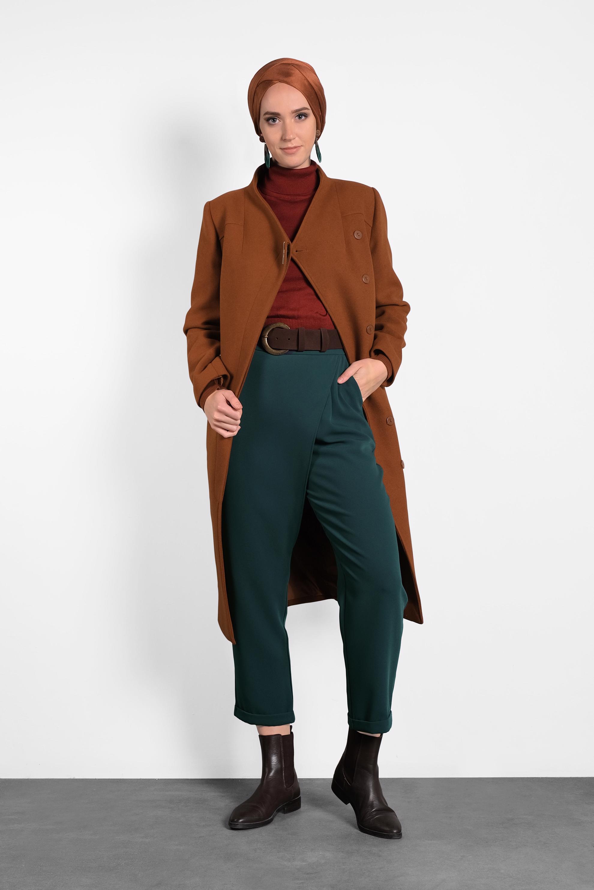 Hijab clothing GREEN WIDE LEG TROUSERS 70025