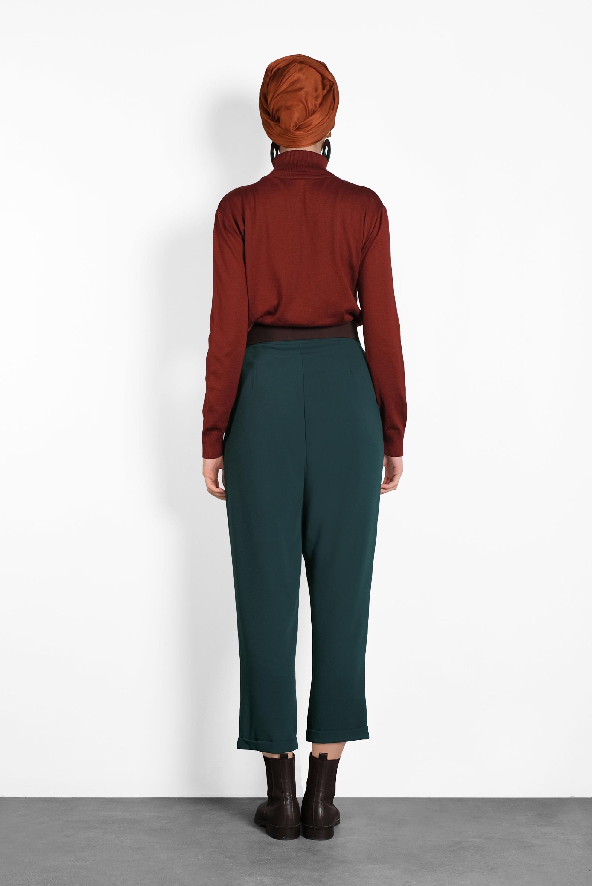 Hijab clothing GREEN WIDE LEG TROUSERS 70025